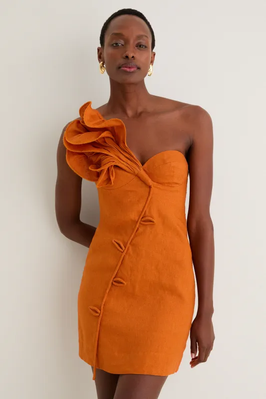 Orange Flower Mini Dress sold by Tuckernuck