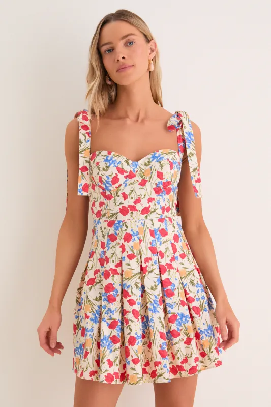 Poppy Fields Floral Jenna Mini Dress made by Hyacinth House