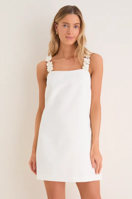 Cream Flower Strap Whitney Mini Dress made by Hyacinth House