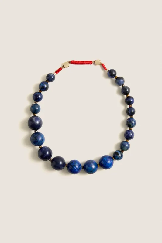Lapis Large Beaded Semi Necklace made by Tuckernuck