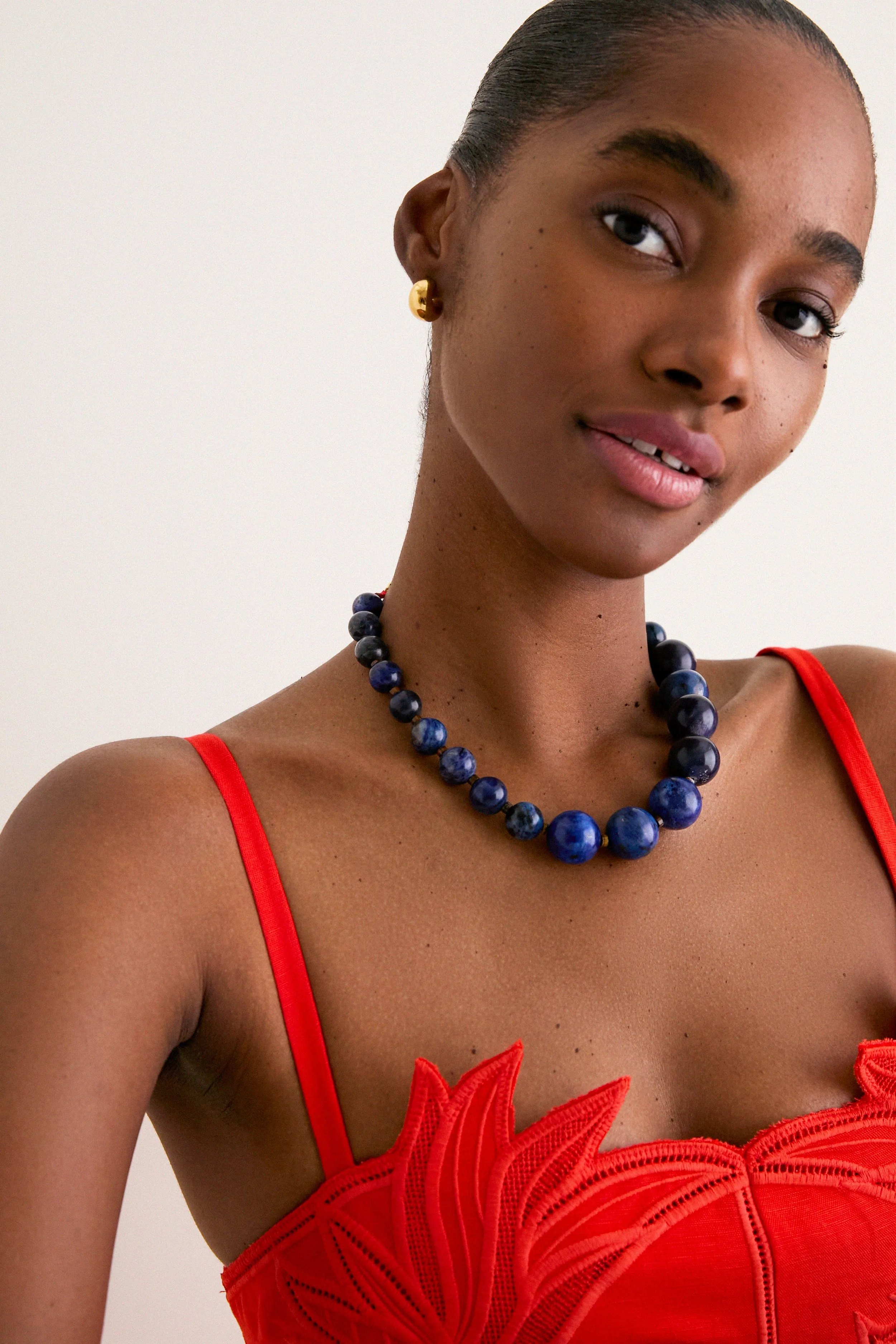 Lapis Large Beaded Semi Necklace sold by Tuckernuck product image thumbnail 2