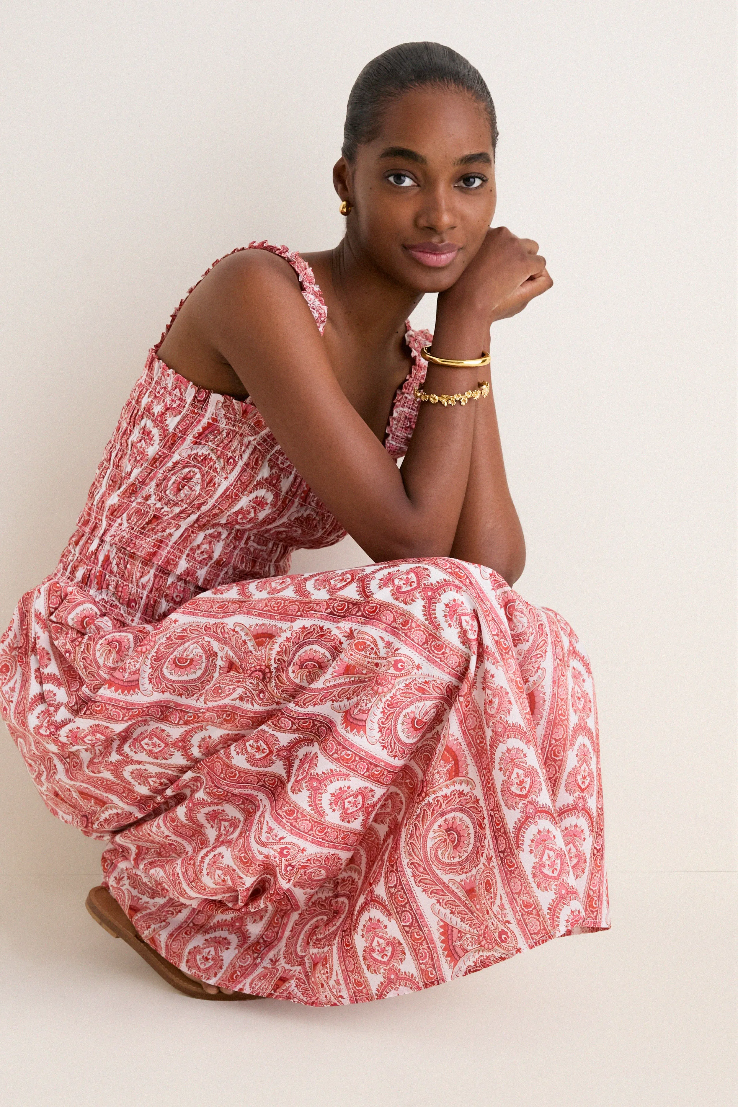 Coral Corsica Paisley Azalea Maxi Nap Dress sold by Tuckernuck product image thumbnail 2