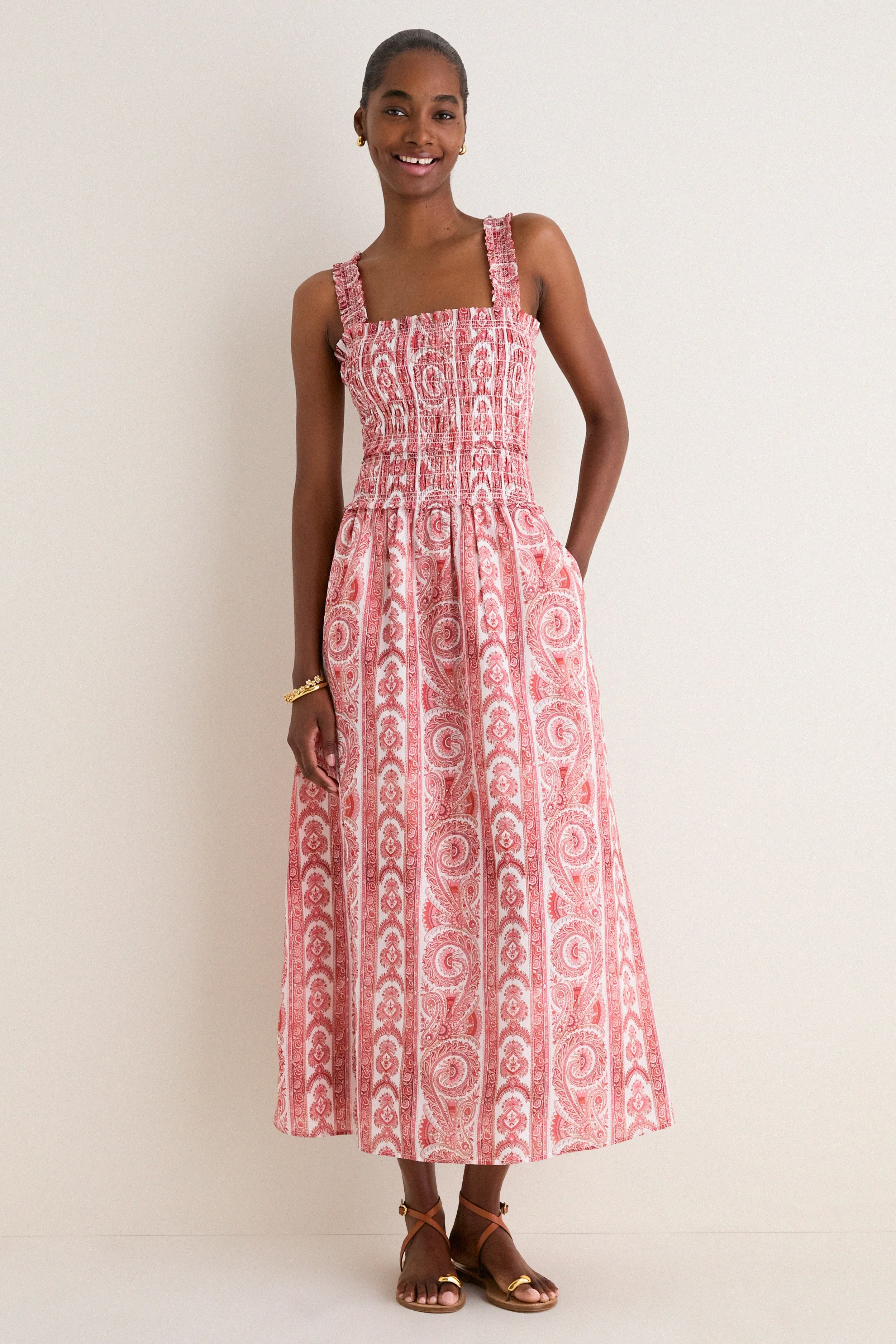 Coral Corsica Paisley Azalea Maxi Nap Dress sold by Tuckernuck