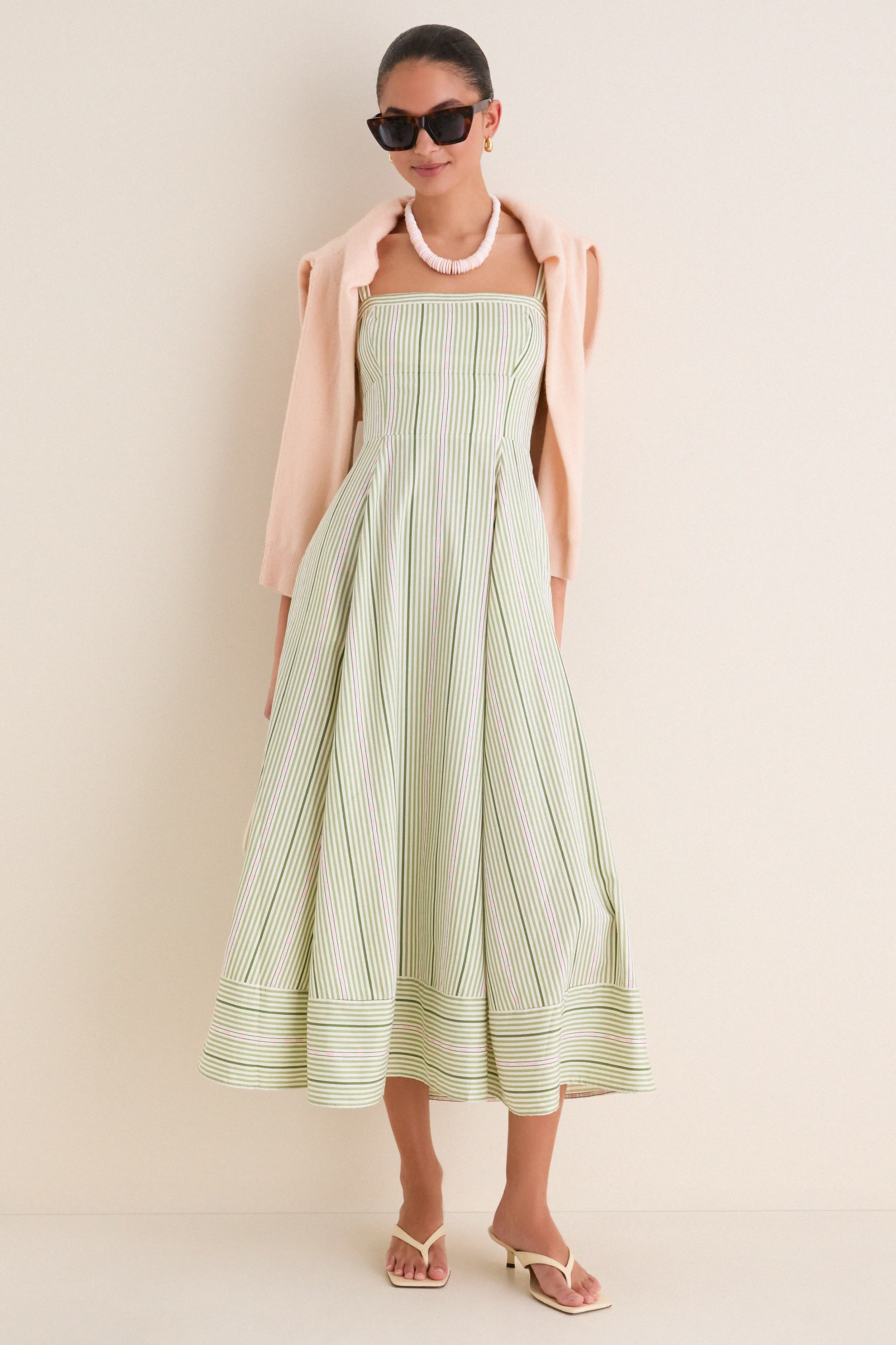 Green Jacquard Stripe Margot Dress sold by Tuckernuck product image thumbnail 2
