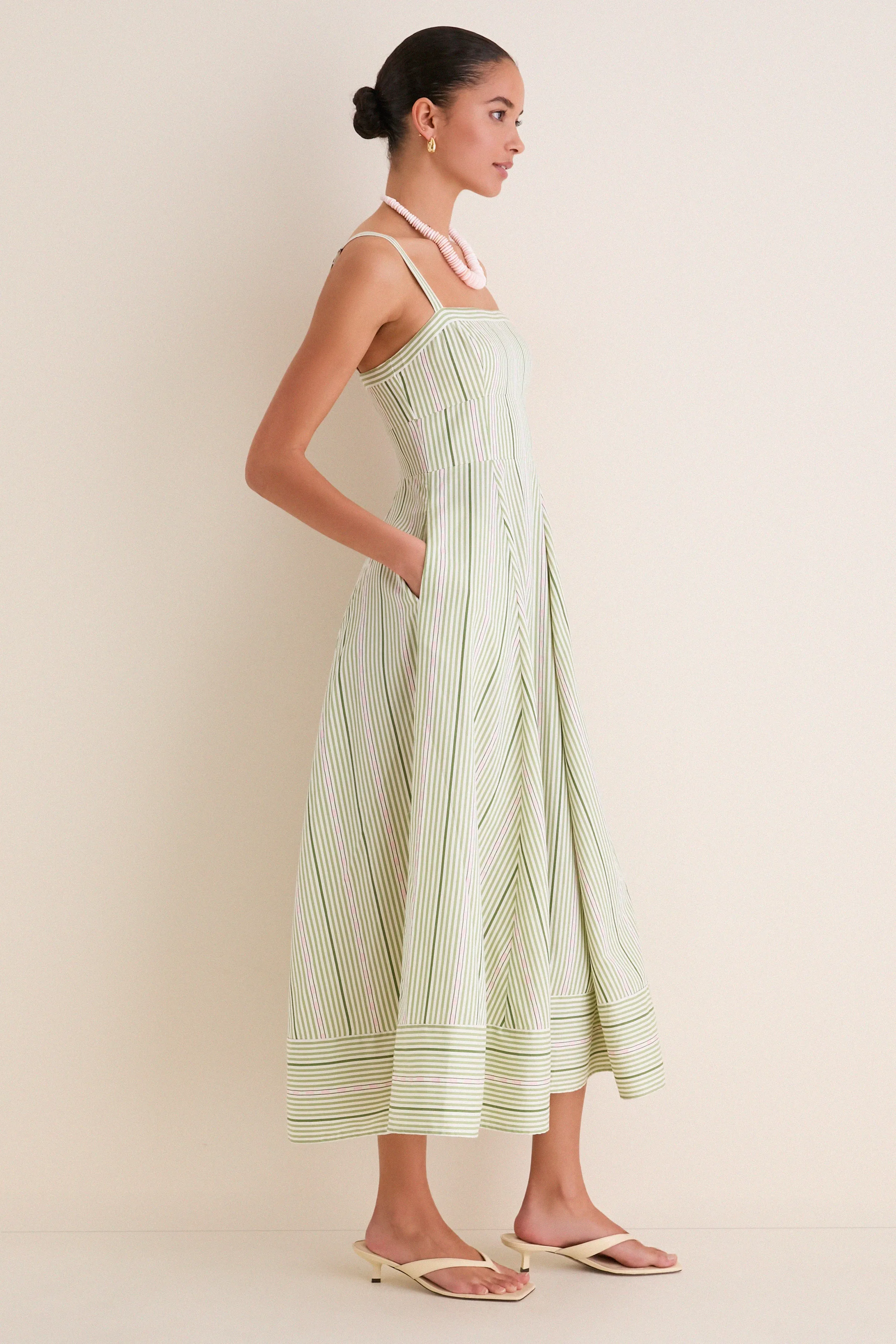 Green Jacquard Stripe Margot Dress sold by Tuckernuck product image thumbnail 4