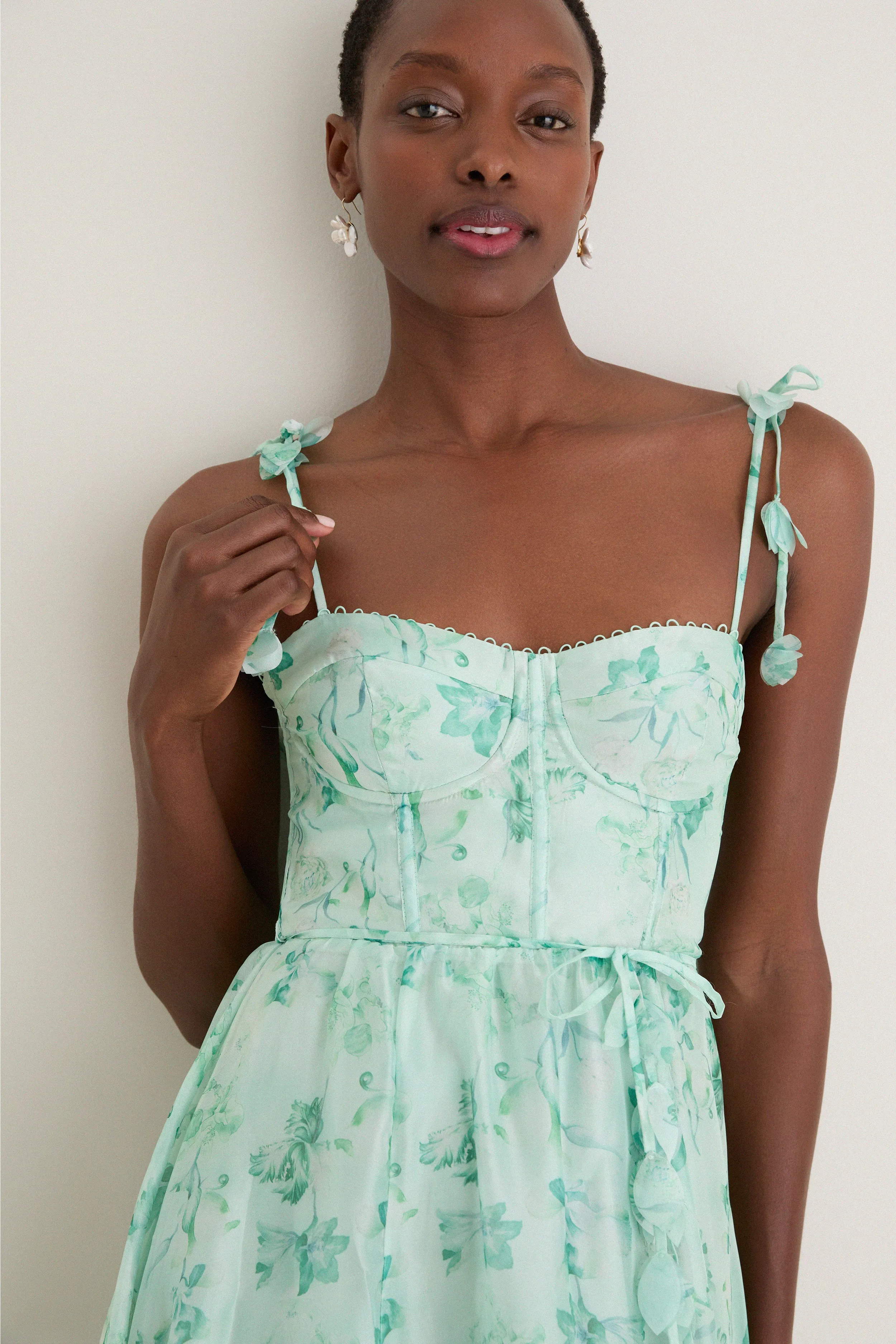 Green Floral Halcyon Midi Dress sold by Tuckernuck product image thumbnail 5