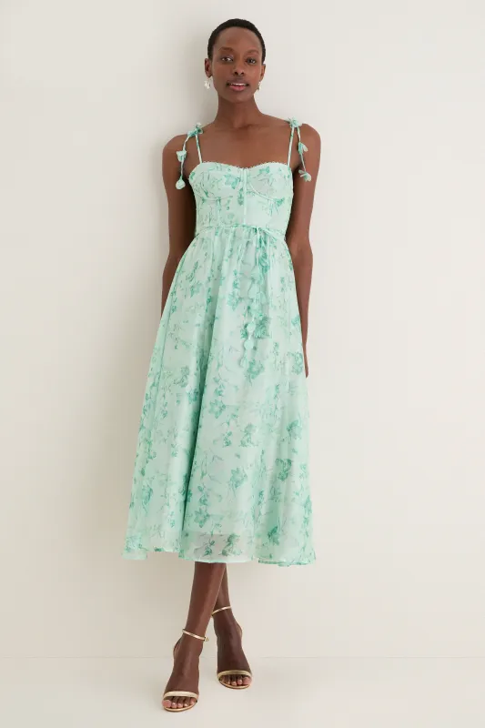 Green Floral Halcyon Midi Dress made by Astr