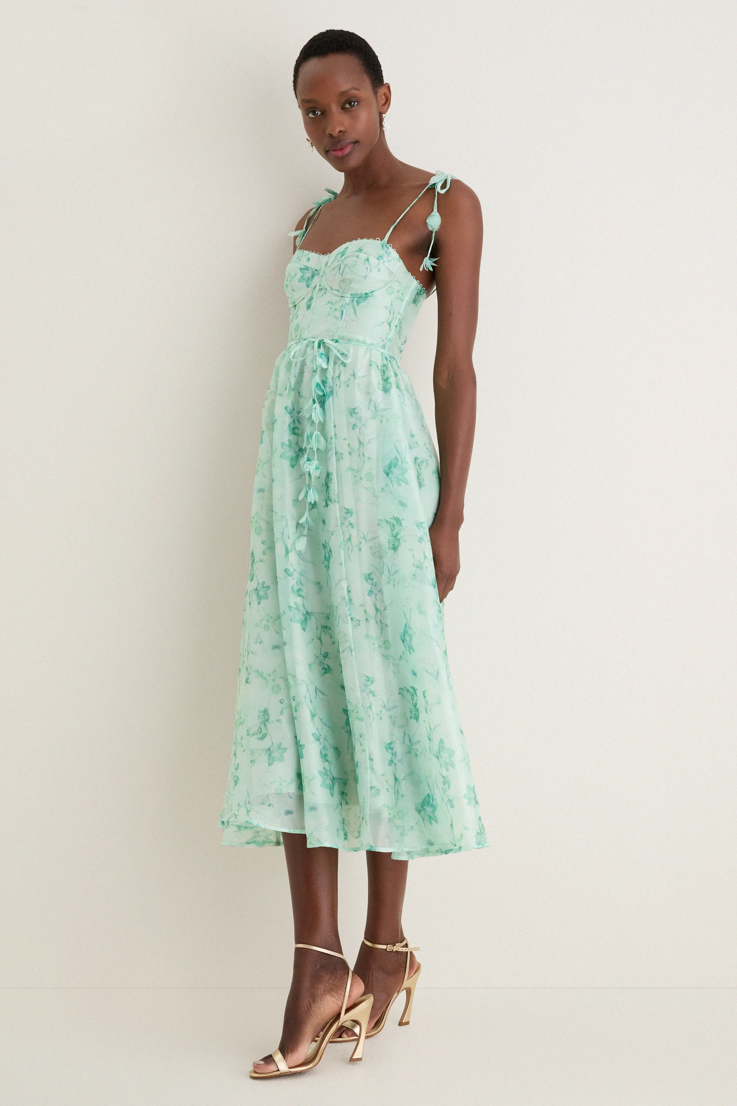 Green Floral Halcyon Midi Dress sold by Tuckernuck product image thumbnail 3