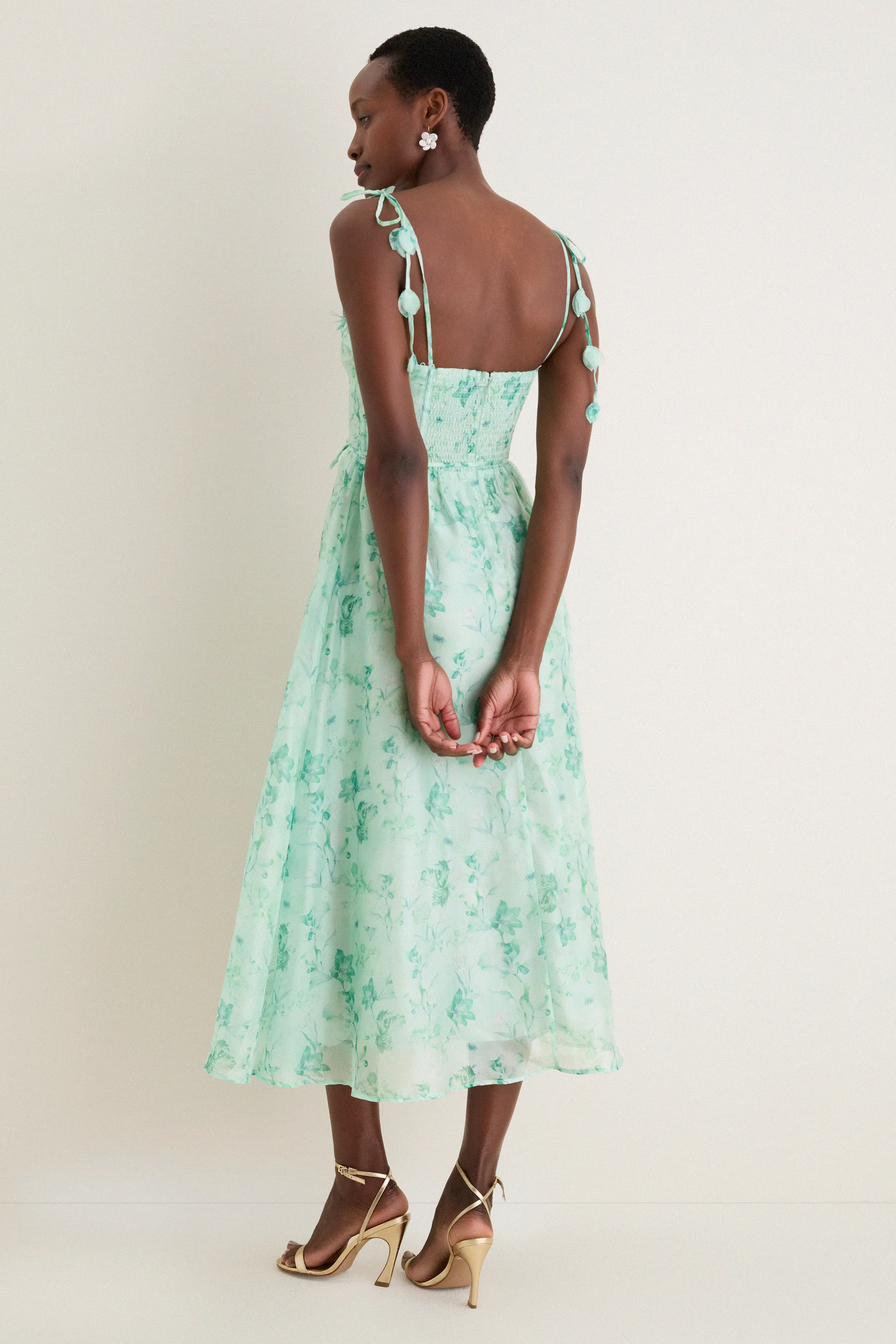 Green Floral Halcyon Midi Dress sold by Tuckernuck product image thumbnail 4