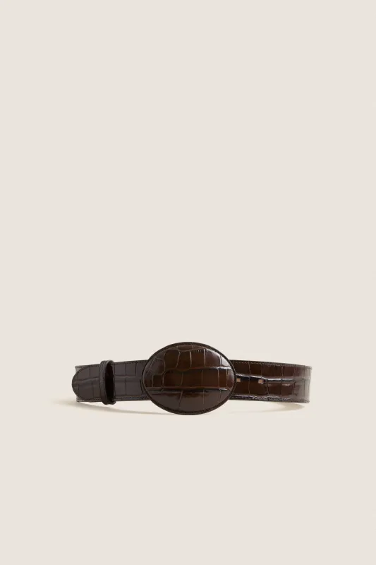 Chocolate Mabel Croco Belly Belt made by B-Low the Belt