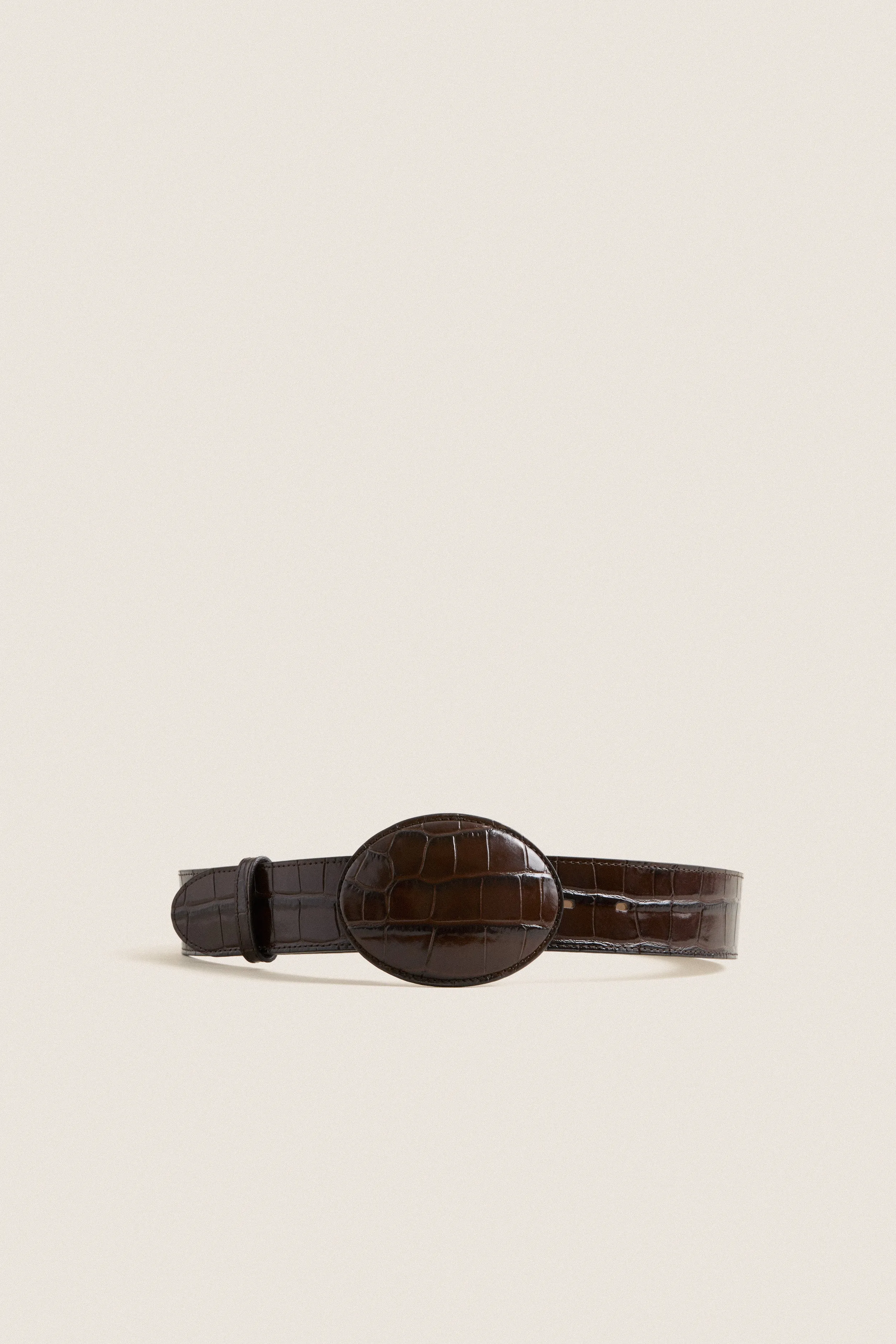 Chocolate Mabel Croco Belly Belt sold by Tuckernuck