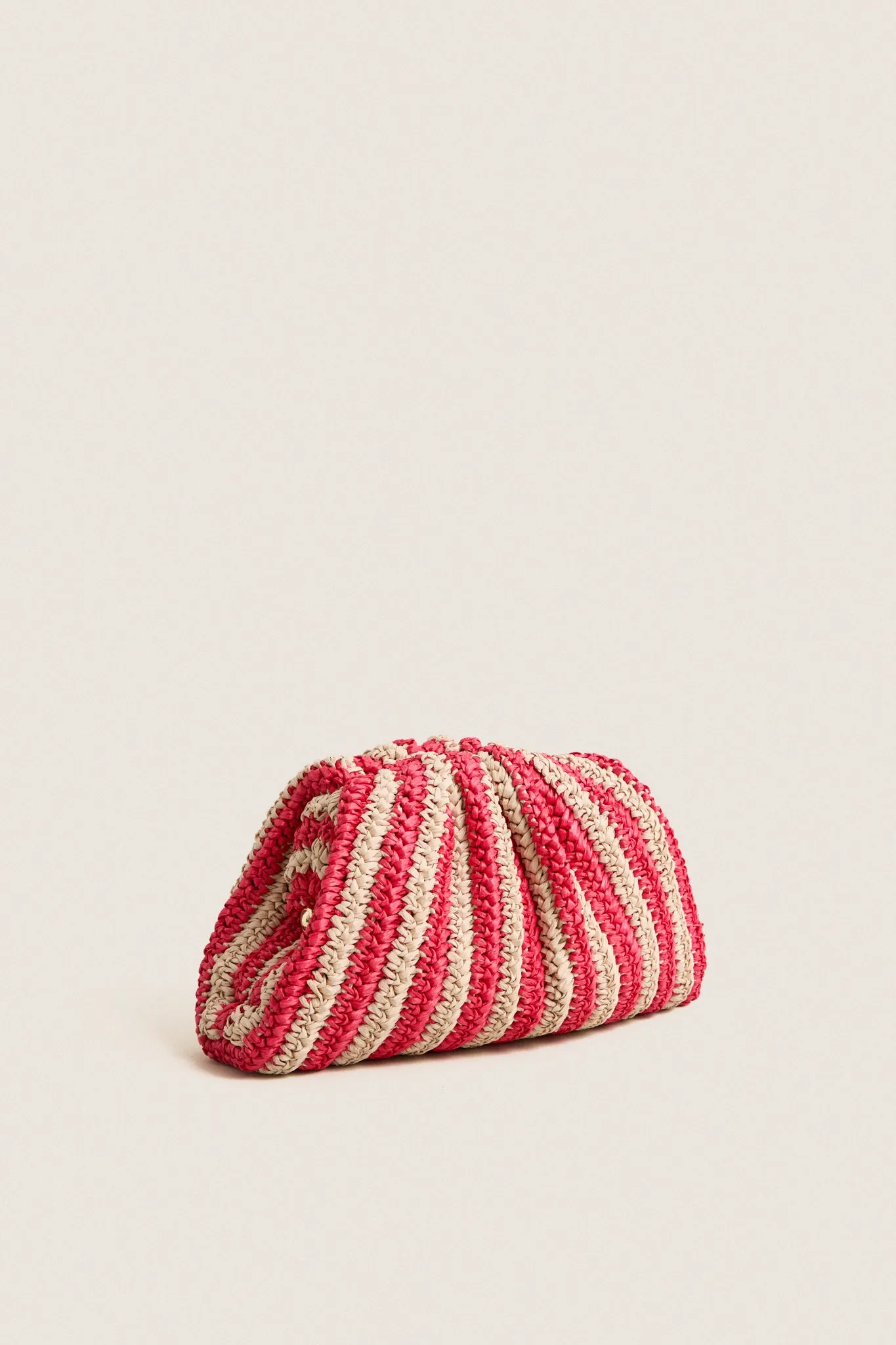 Red and Natural Crochet Striped Bailey Clutch sold by Tuckernuck product image thumbnail 5