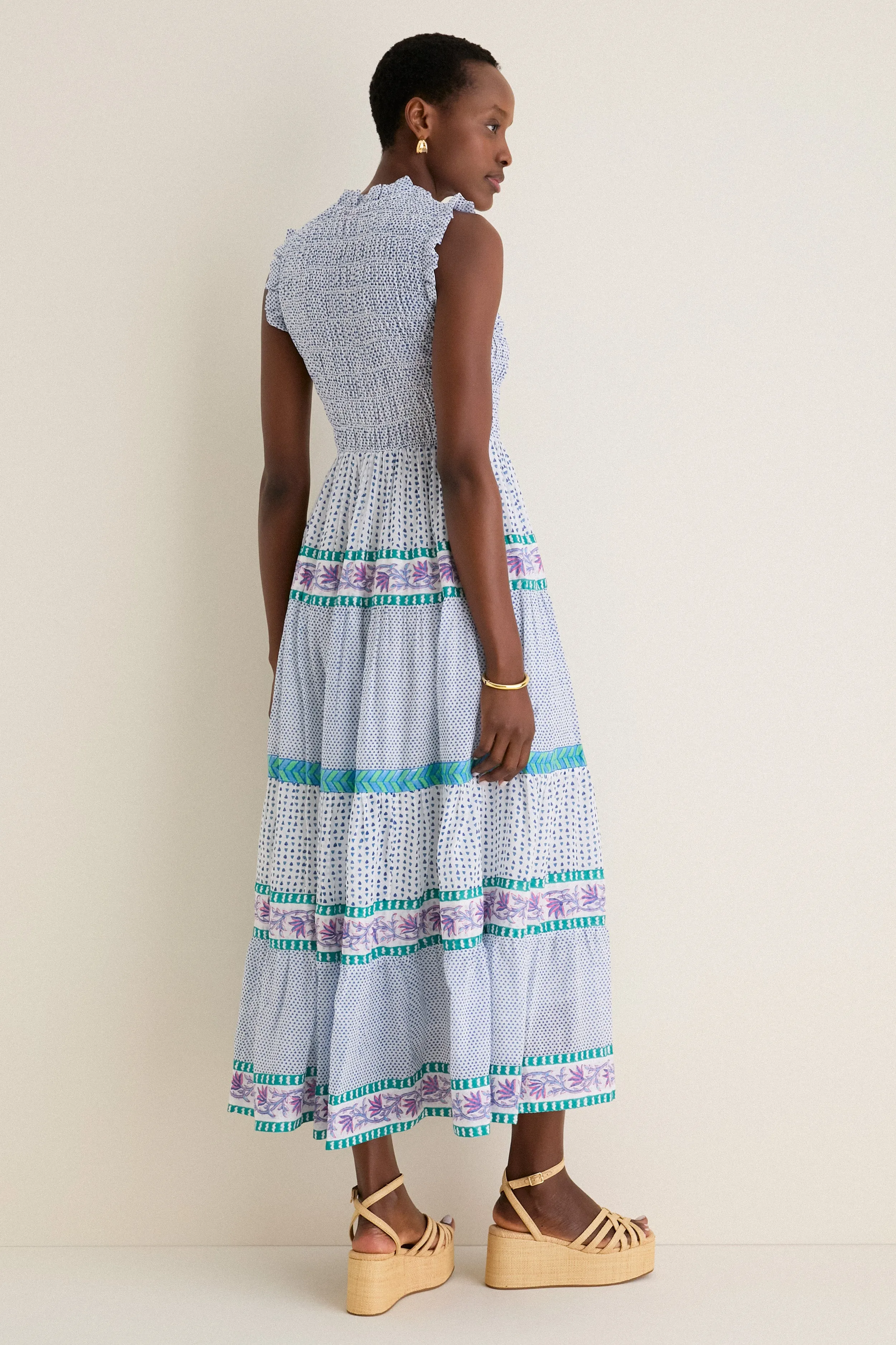 Capri Blue Sleeveless Smocked Maxi Dress sold by Tuckernuck product image thumbnail 5