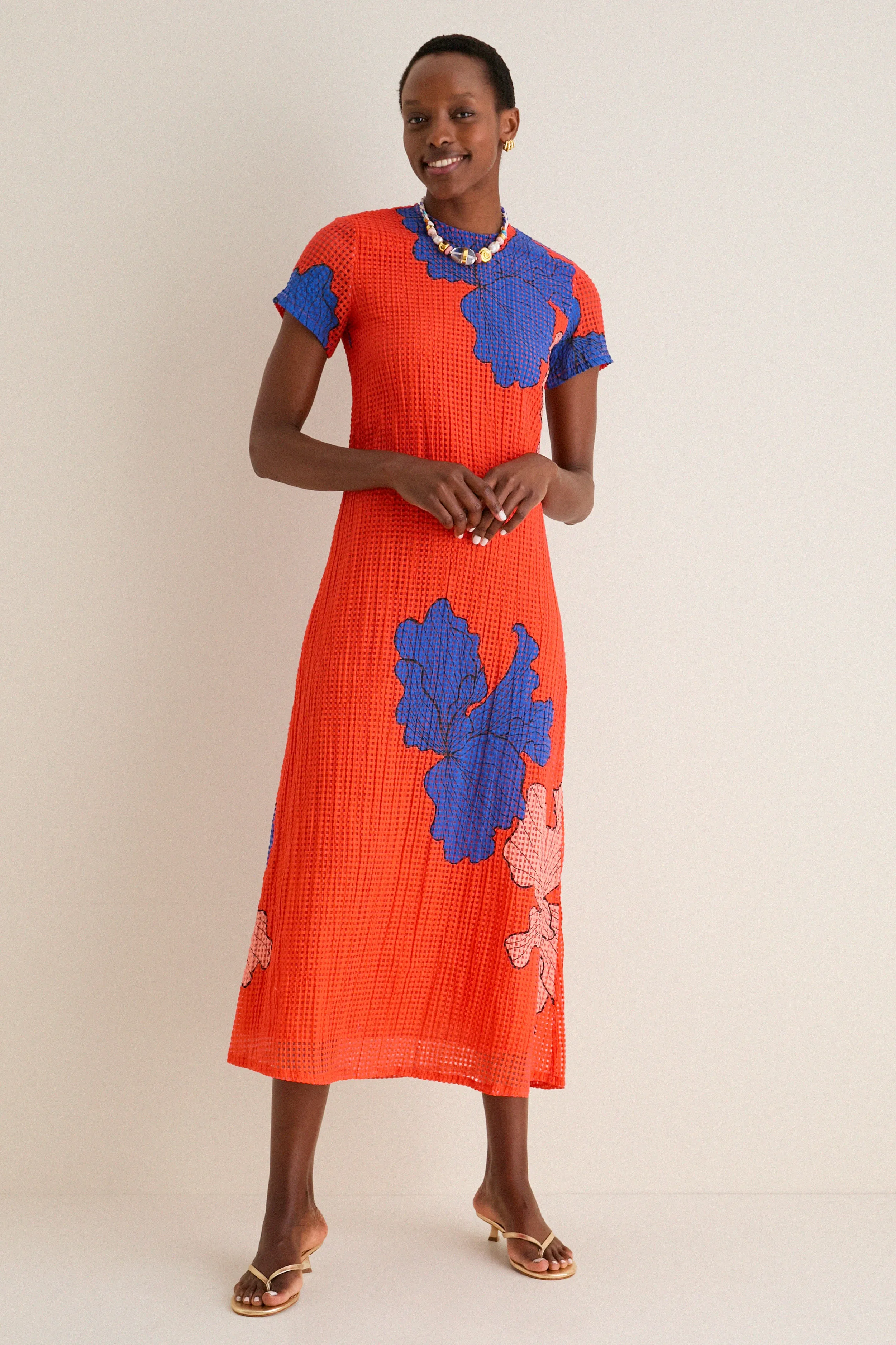 Bora Bora Red Short Sleeve Shift Maxi Dress sold by Tuckernuck product image thumbnail 3