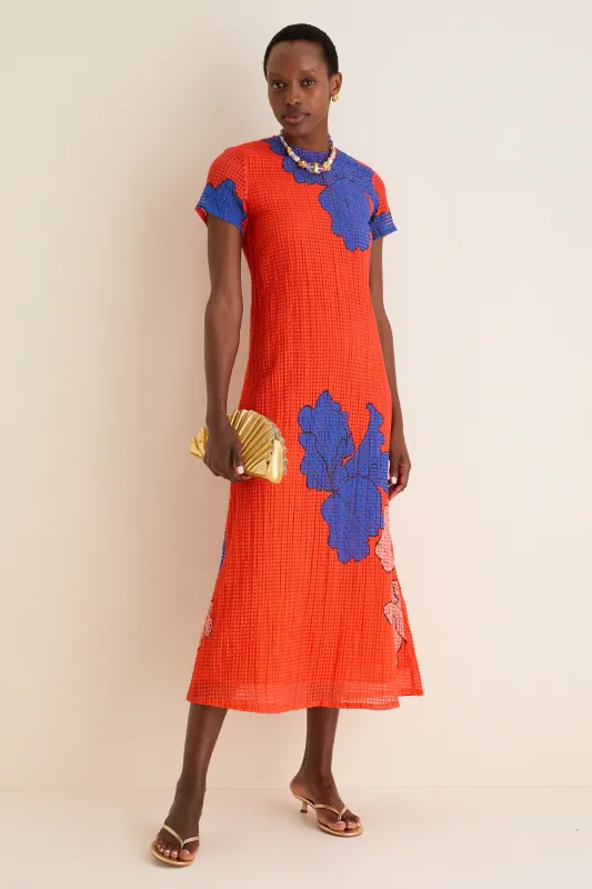 Bora Bora Red Short Sleeve Shift Maxi Dress made by Tuckernuck