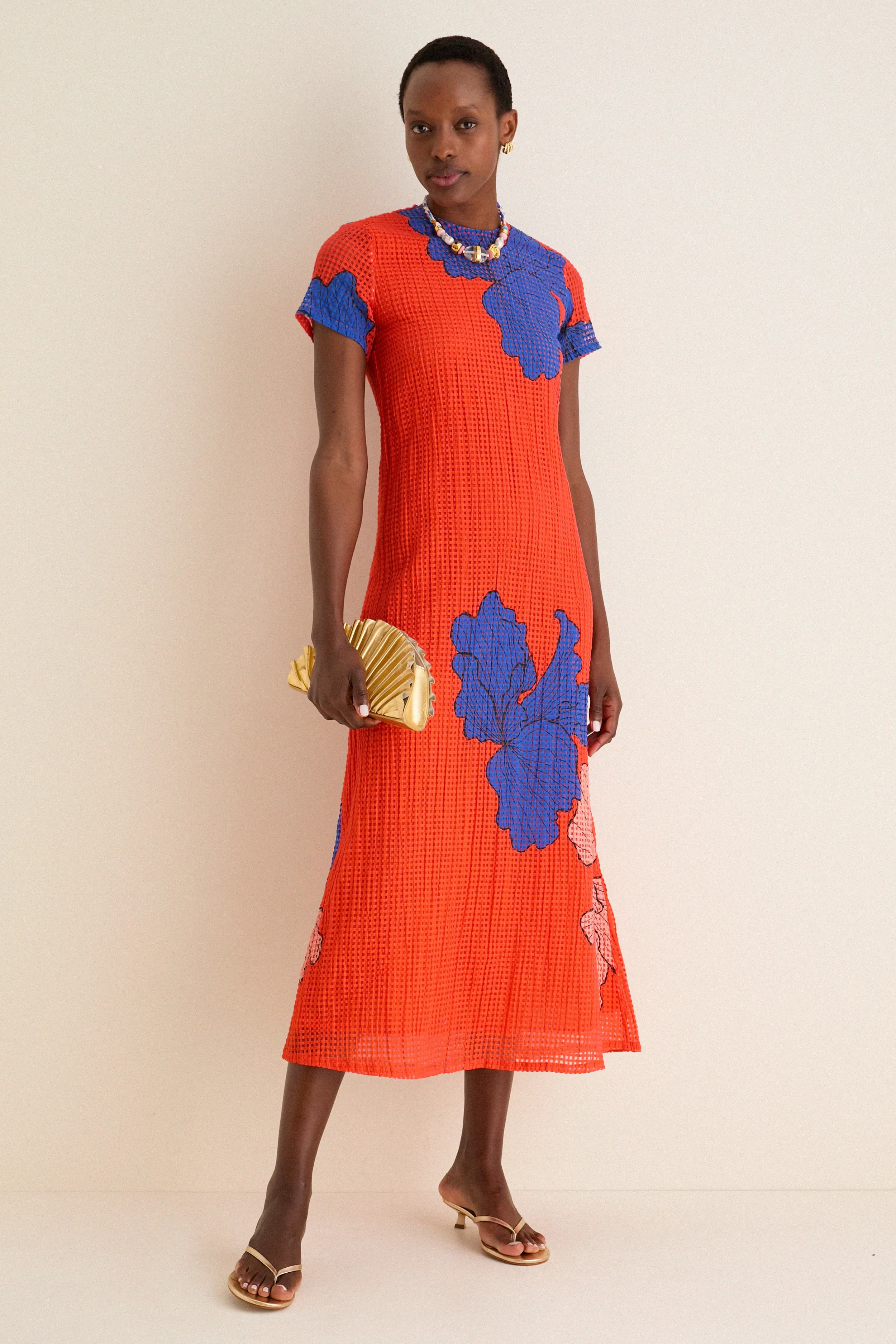 Bora Bora Red Short Sleeve Shift Maxi Dress sold by Tuckernuck