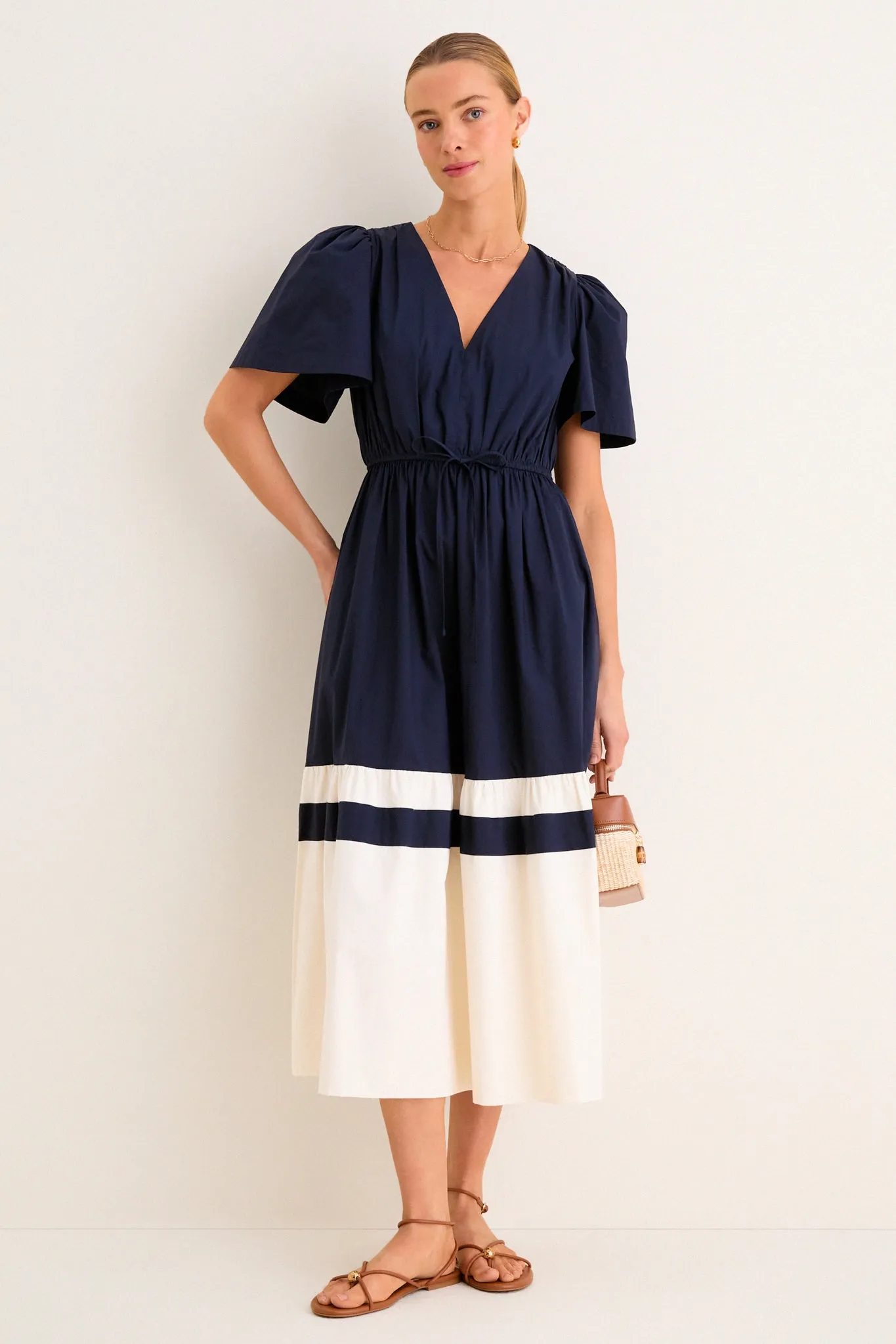 Navy and Cream Mitchell Dress sold by Tuckernuck product image thumbnail 3