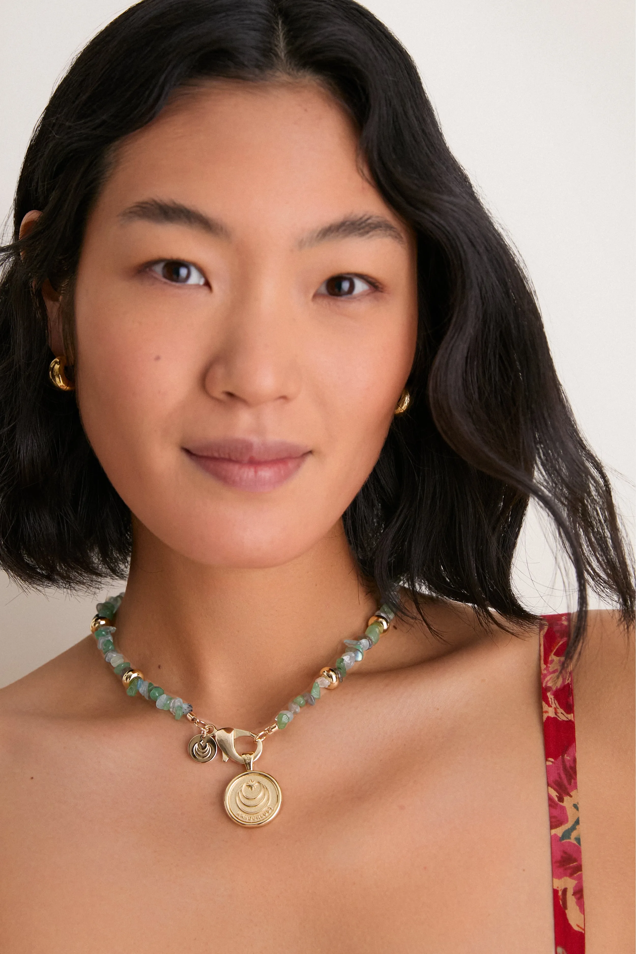 Wanderlust Celestial Small Coin on Strong Seaglass Beaded Necklace sold by Tuckernuck product image thumbnail 2