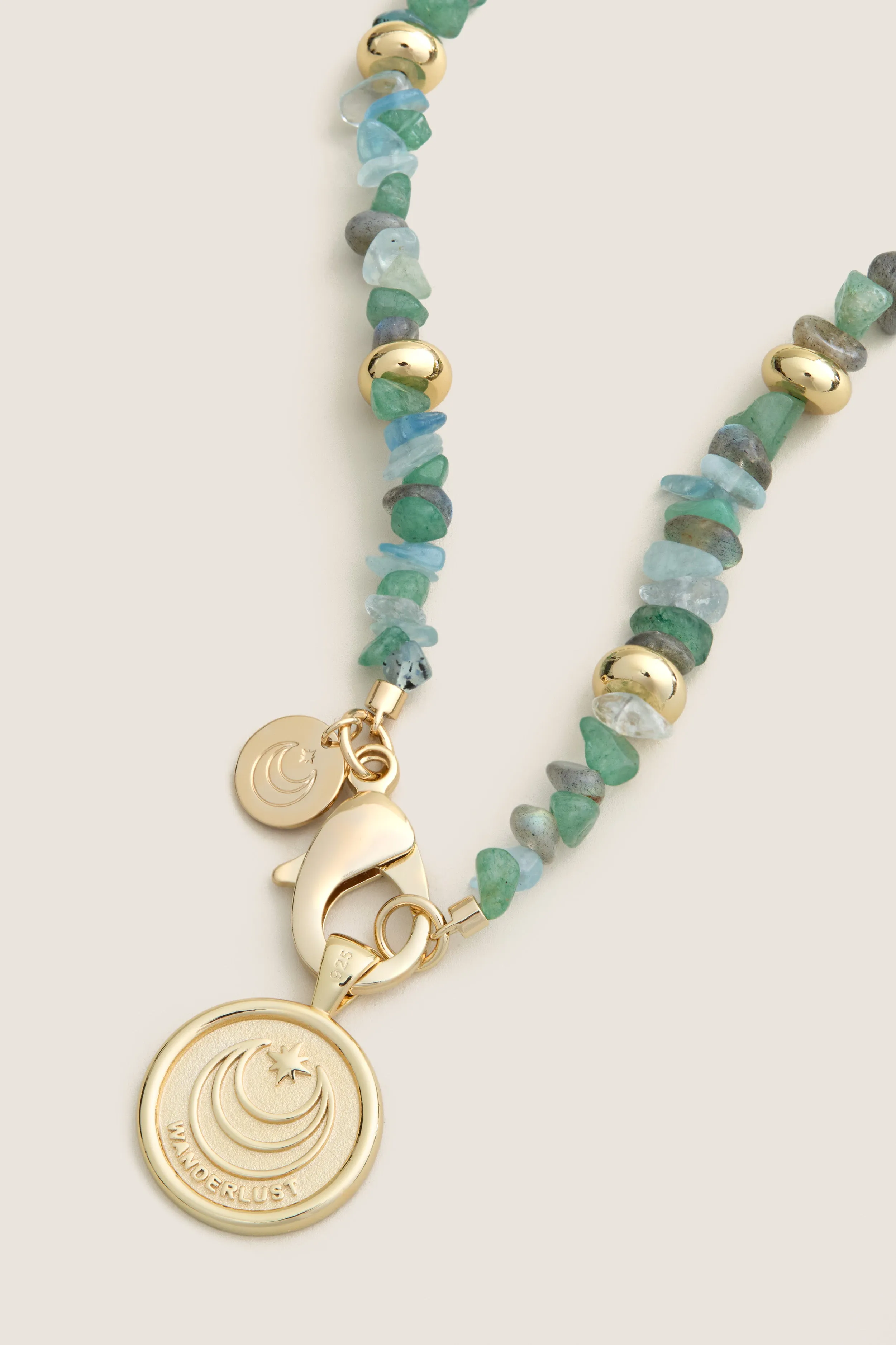 Wanderlust Celestial Small Coin on Strong Seaglass Beaded Necklace sold by Tuckernuck product image thumbnail 3