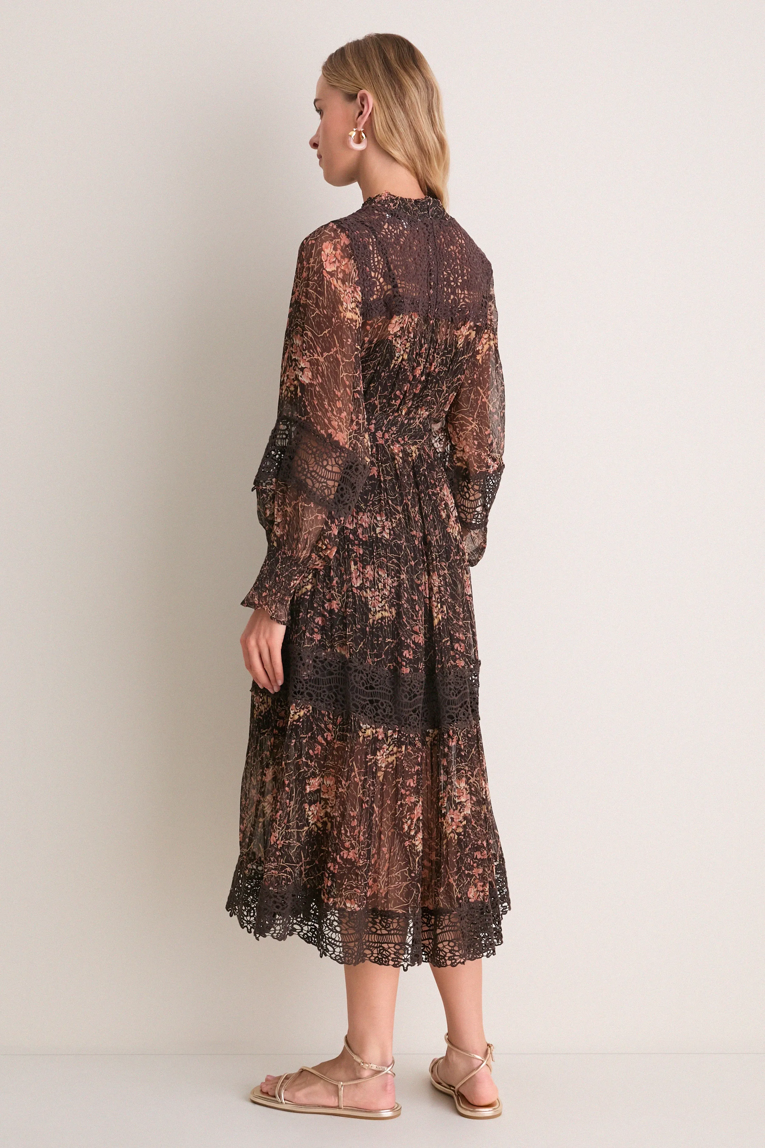 Brown Luisa Print Long Sleeve Dress sold by Tuckernuck product image thumbnail 5