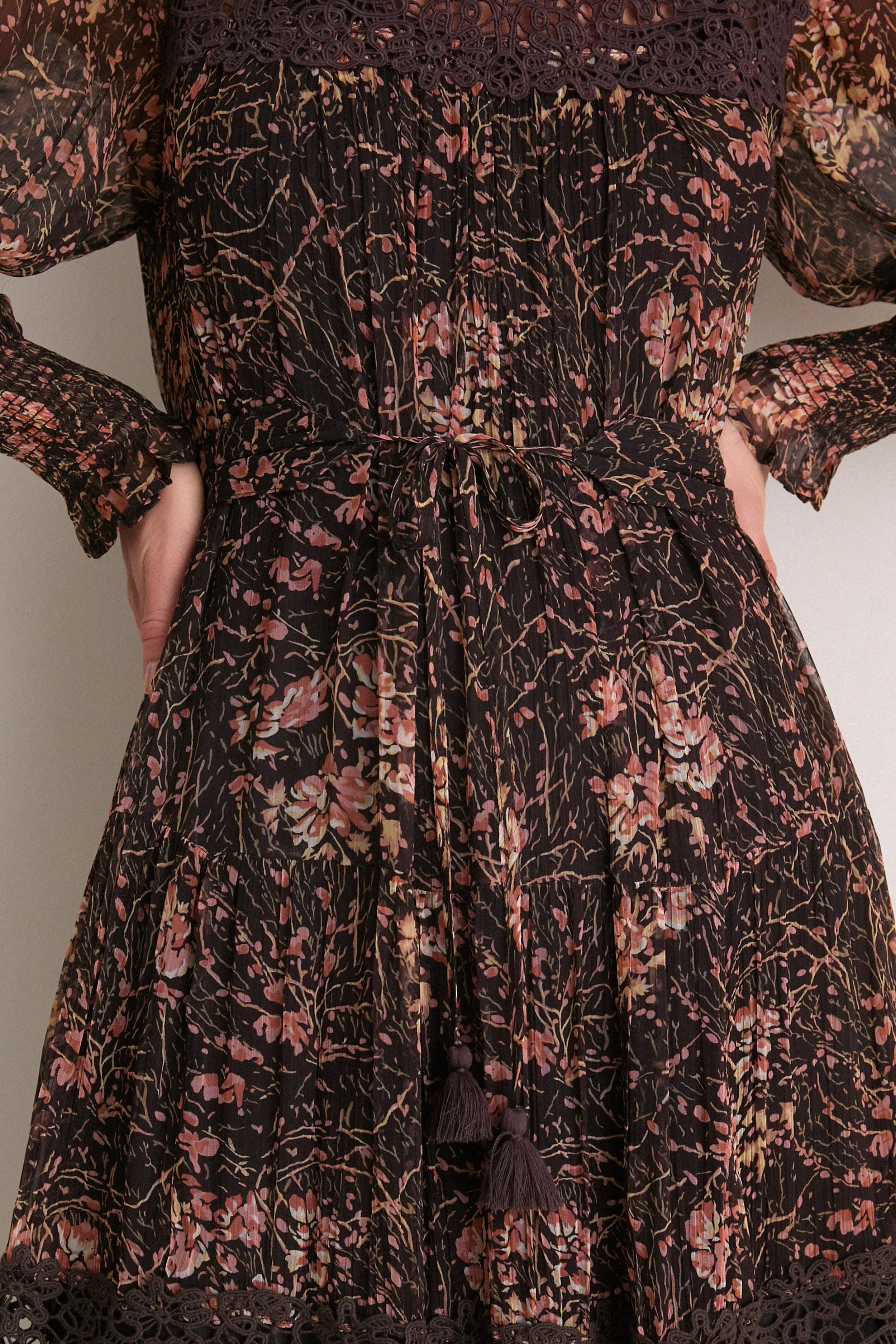Brown Luisa Print Long Sleeve Dress sold by Tuckernuck product image thumbnail 3