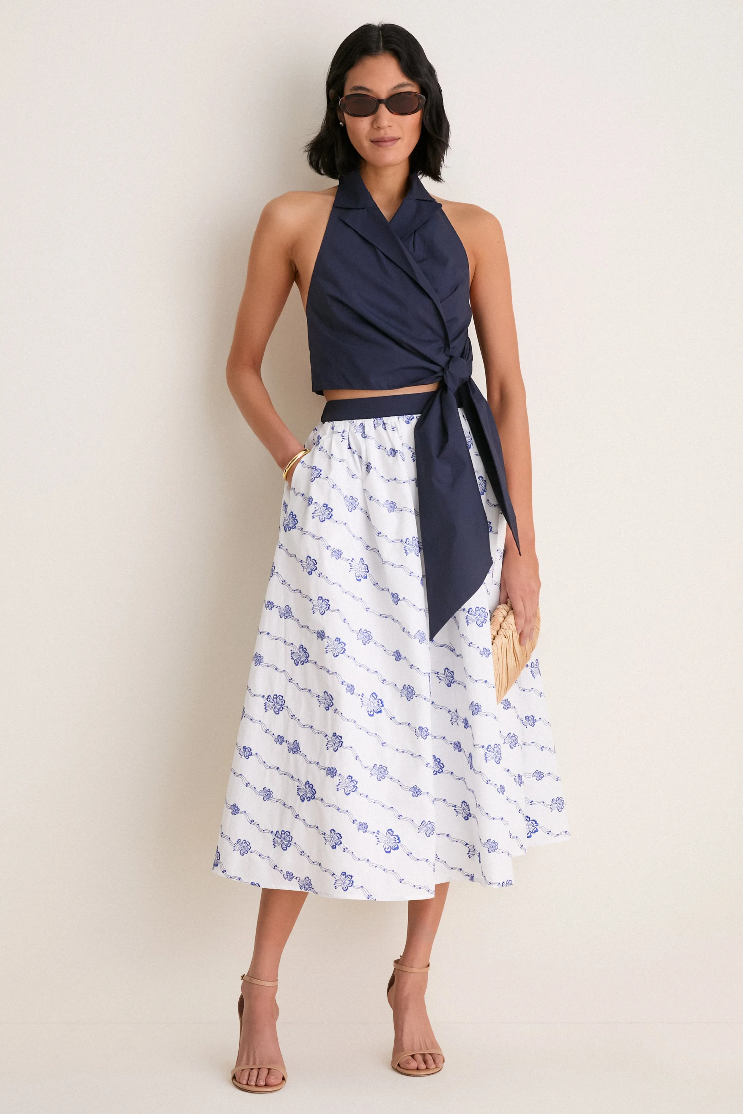 Navy Wrapped Up Halter Top sold by Tuckernuck product image thumbnail 2