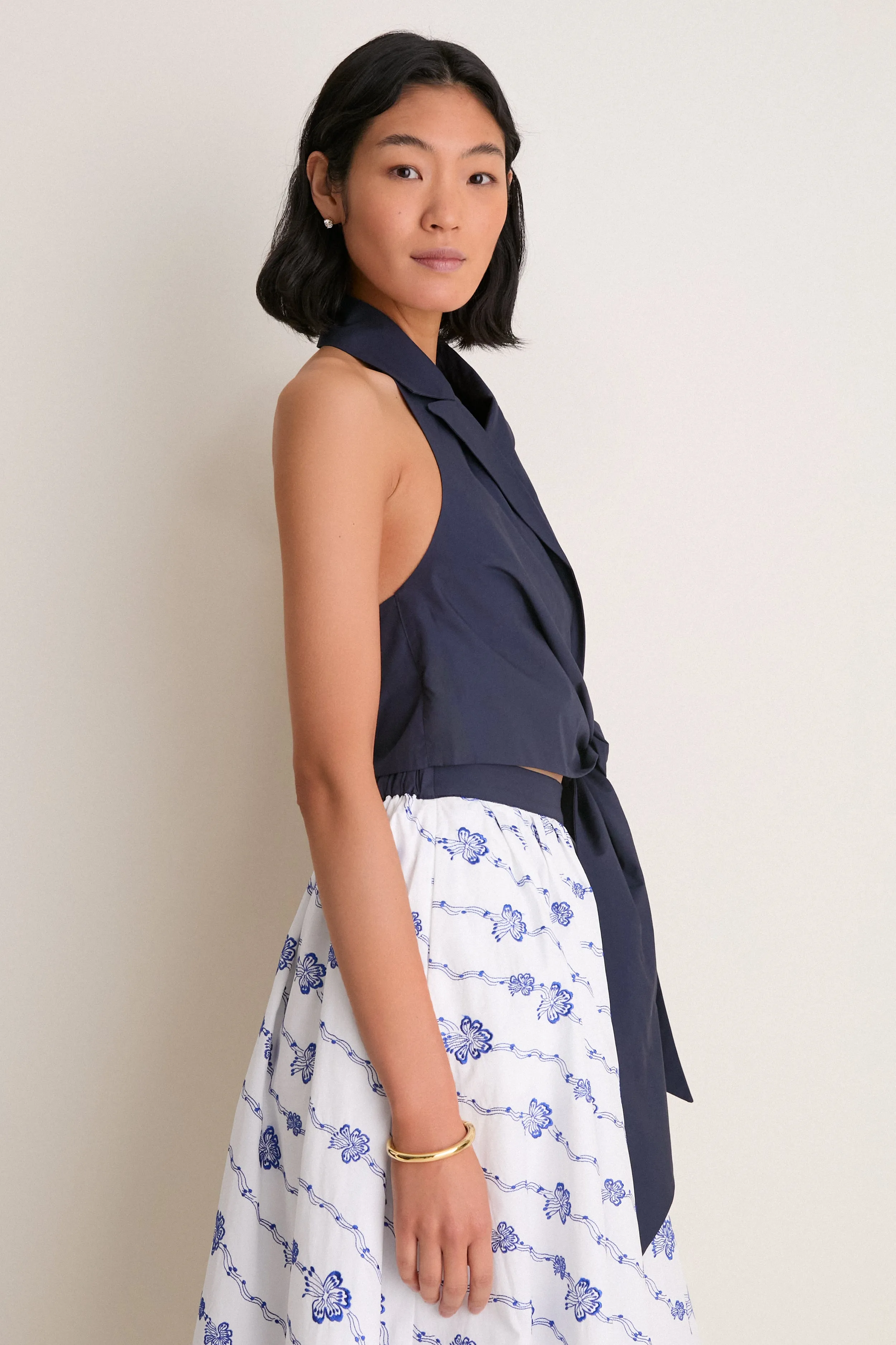 Navy Wrapped Up Halter Top sold by Tuckernuck product image thumbnail 4