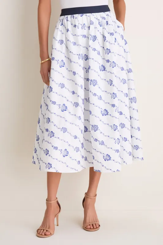 Blue and White Easy Does It Skirt made by Rosie Assoulin