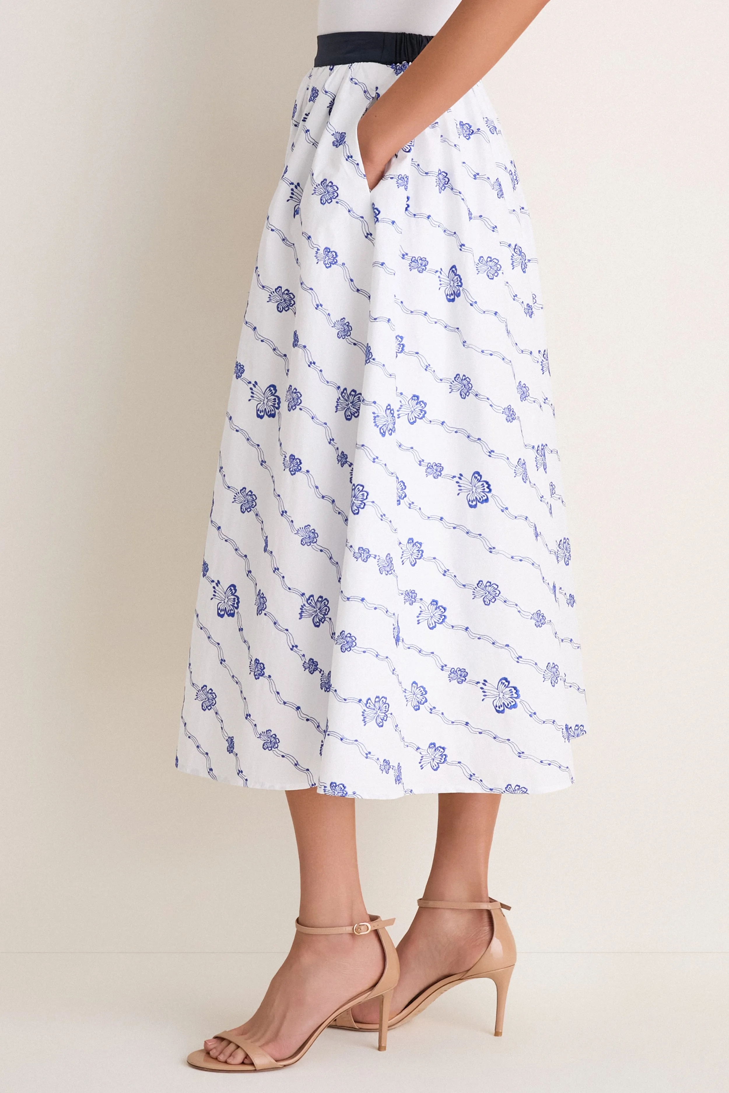 Blue and White Easy Does It Skirt sold by Tuckernuck product image thumbnail 3