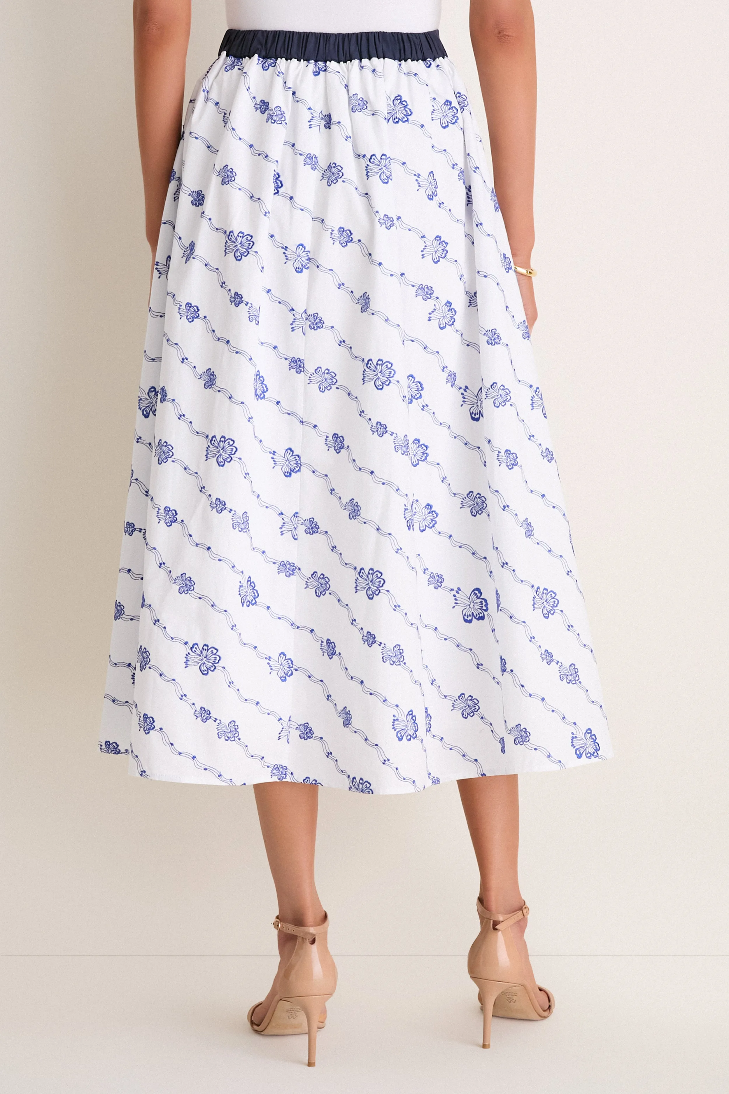 Blue and White Easy Does It Skirt sold by Tuckernuck product image thumbnail 4