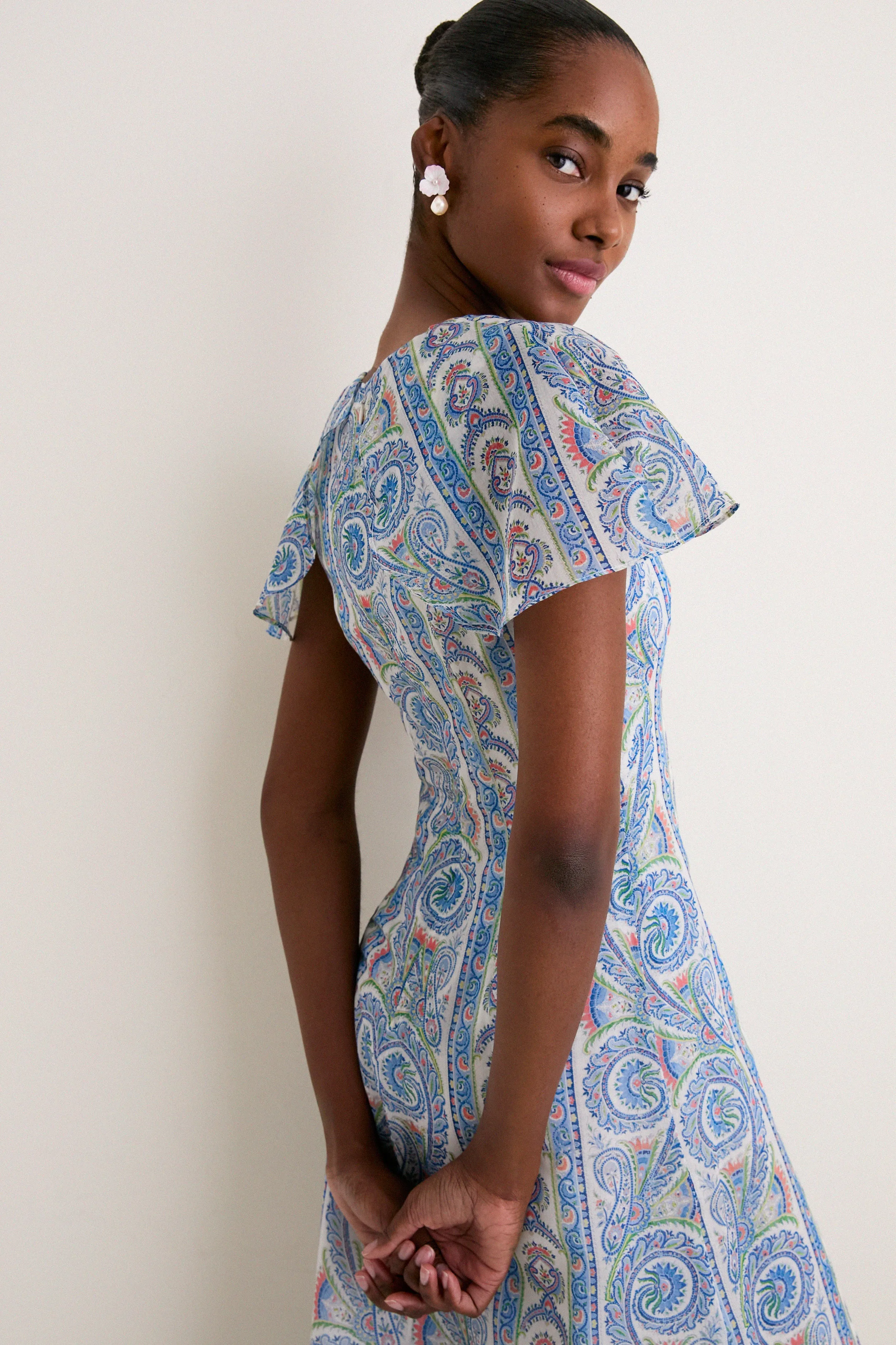 Blue Corsica Paisley Davina Dress sold by Tuckernuck product image thumbnail 2