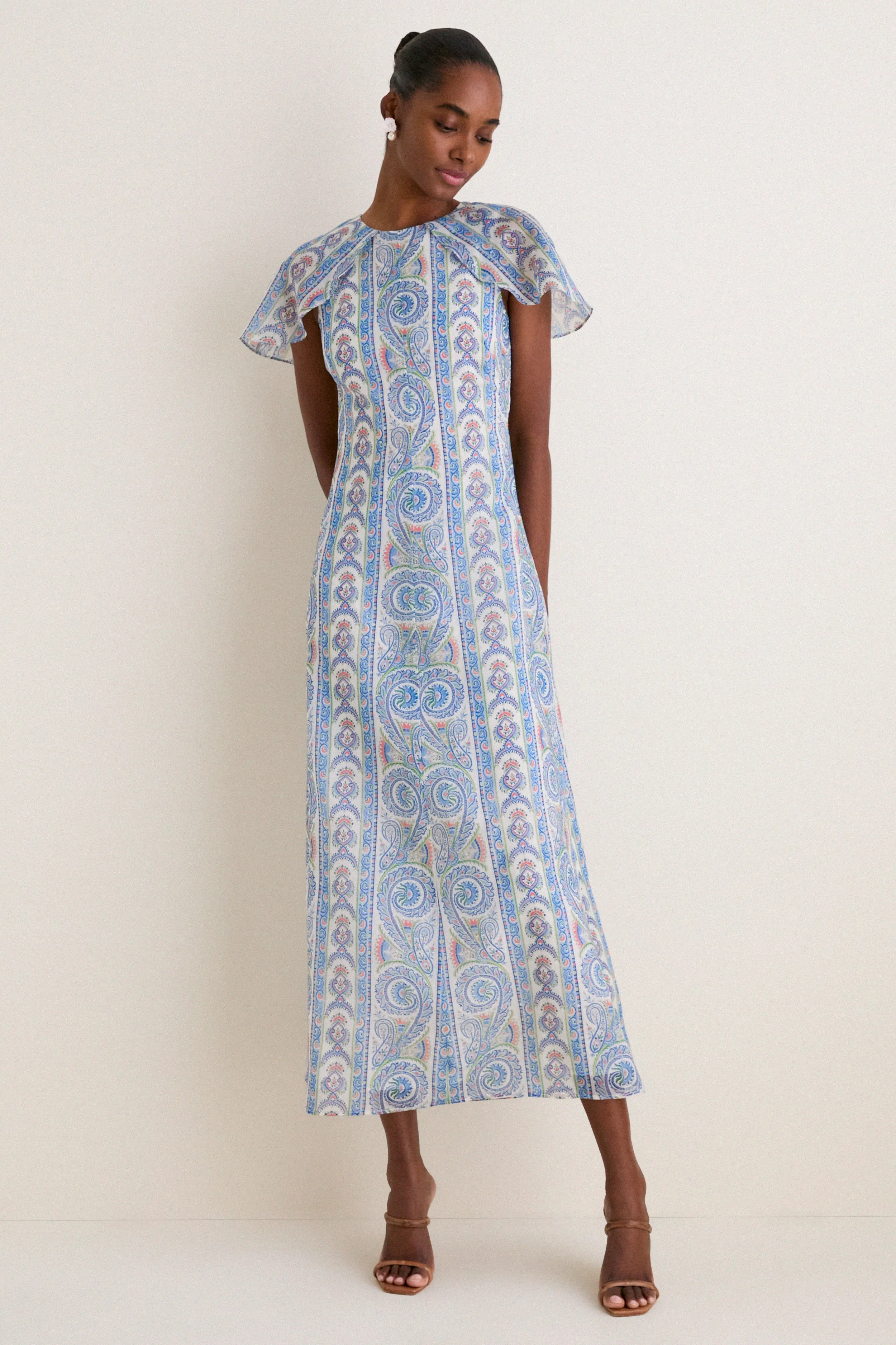 Blue Corsica Paisley Davina Dress sold by Tuckernuck product image thumbnail 5