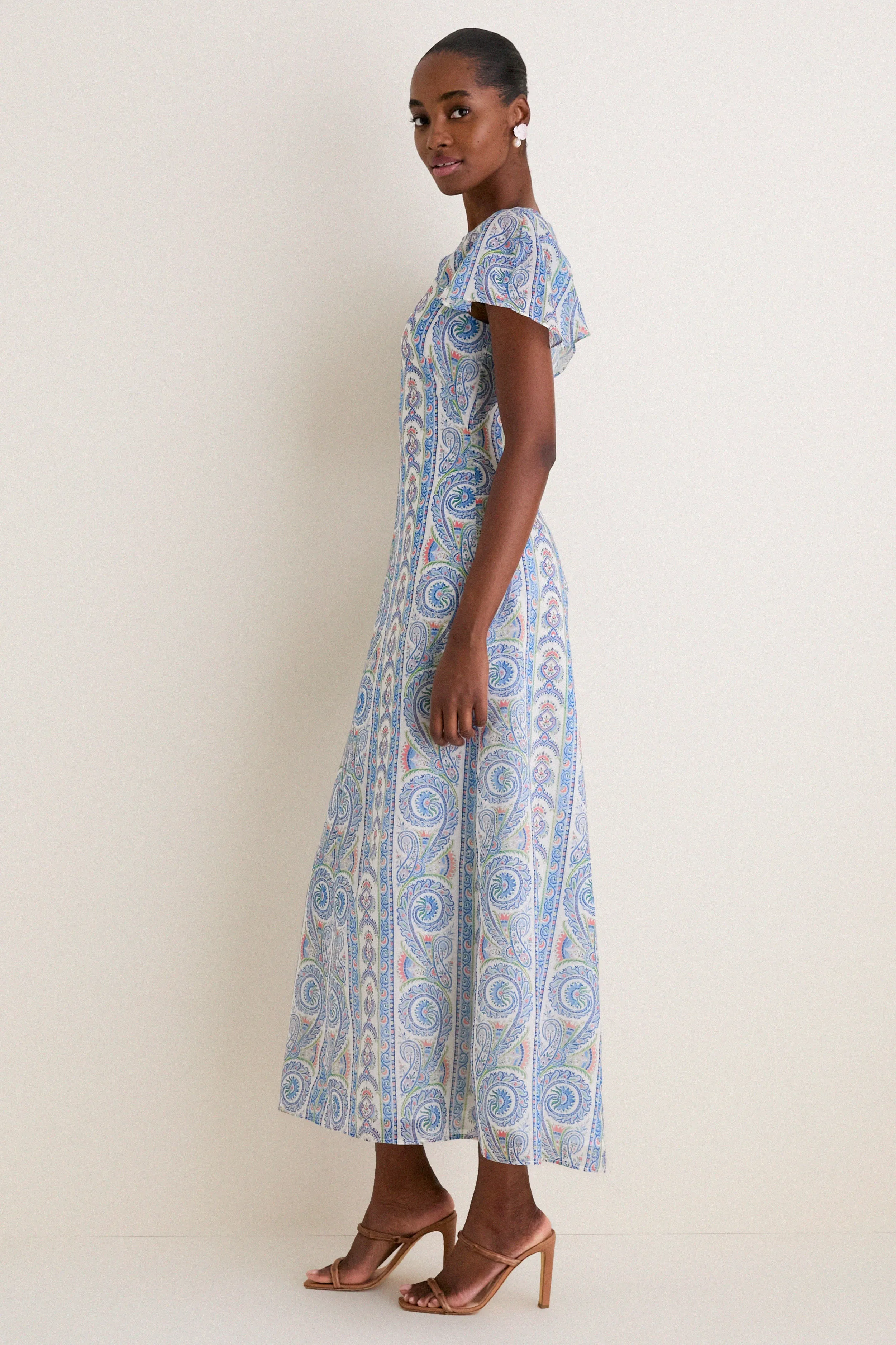 Blue Corsica Paisley Davina Dress sold by Tuckernuck product image thumbnail 3