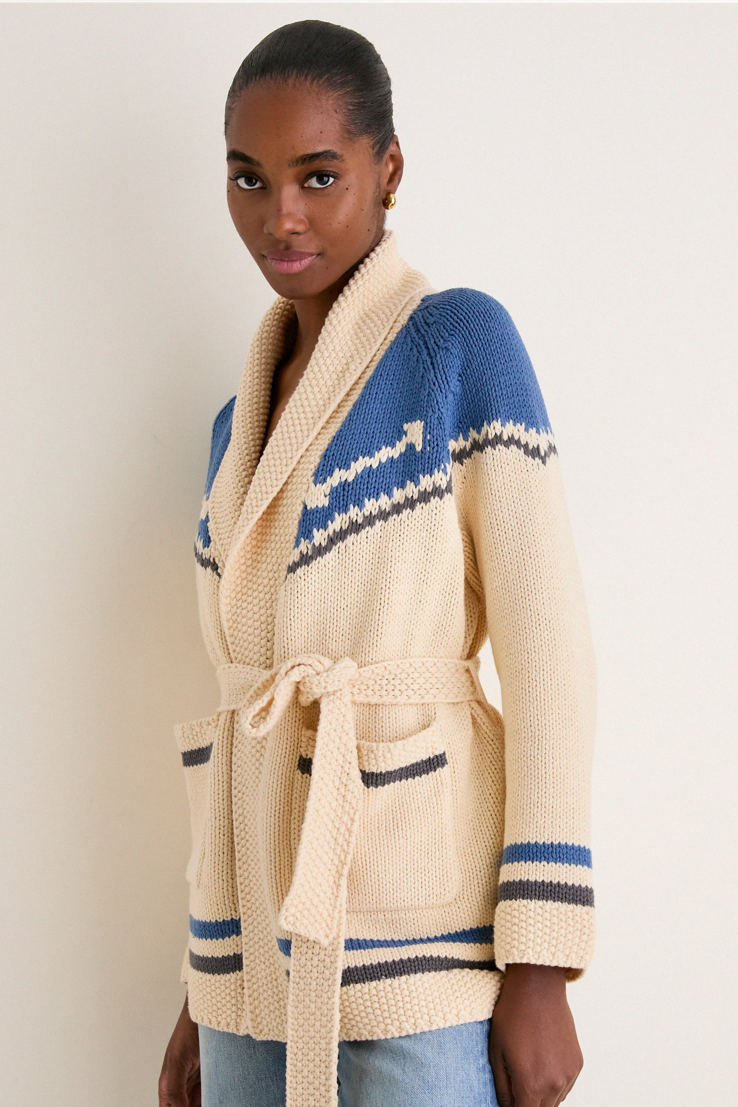 THE GREAT. x Stetson Robin Blue Western Riding Cardigan sold by Tuckernuck product image thumbnail 3