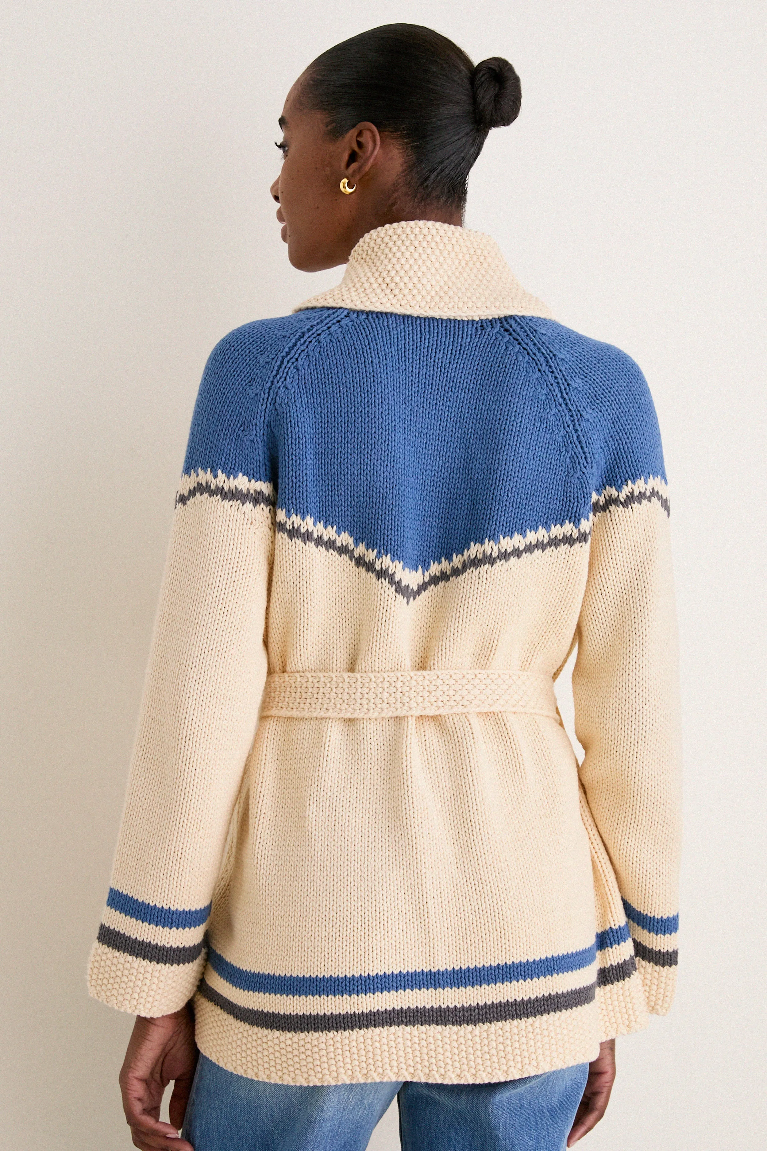 THE GREAT. x Stetson Robin Blue Western Riding Cardigan sold by Tuckernuck product image thumbnail 4