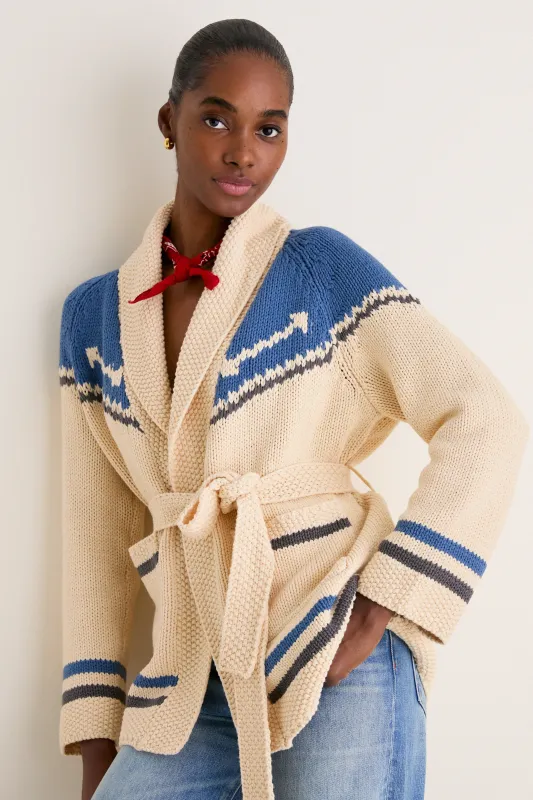 THE GREAT. x Stetson Robin Blue Western Riding Cardigan made by THE GREAT.