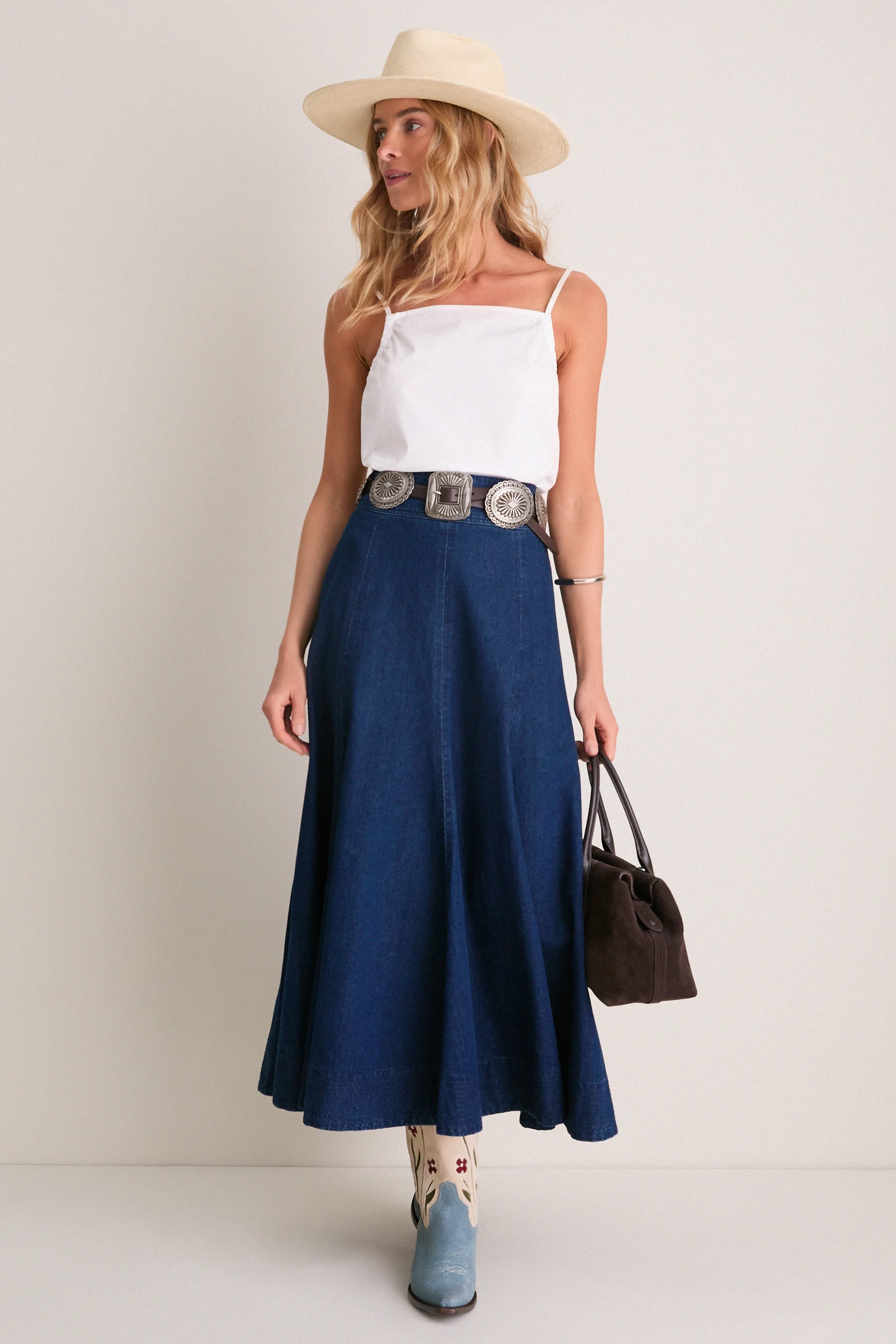 THE GREAT. x Stetson Washed Indigo Floral Cowboy Boot sold by Tuckernuck product image thumbnail 2