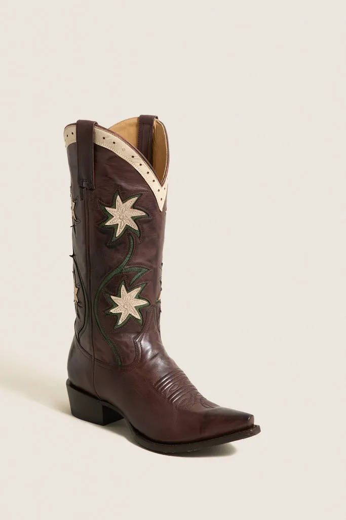 THE GREAT. x Stetson Brown Floral Cowboy Boot sold by Tuckernuck