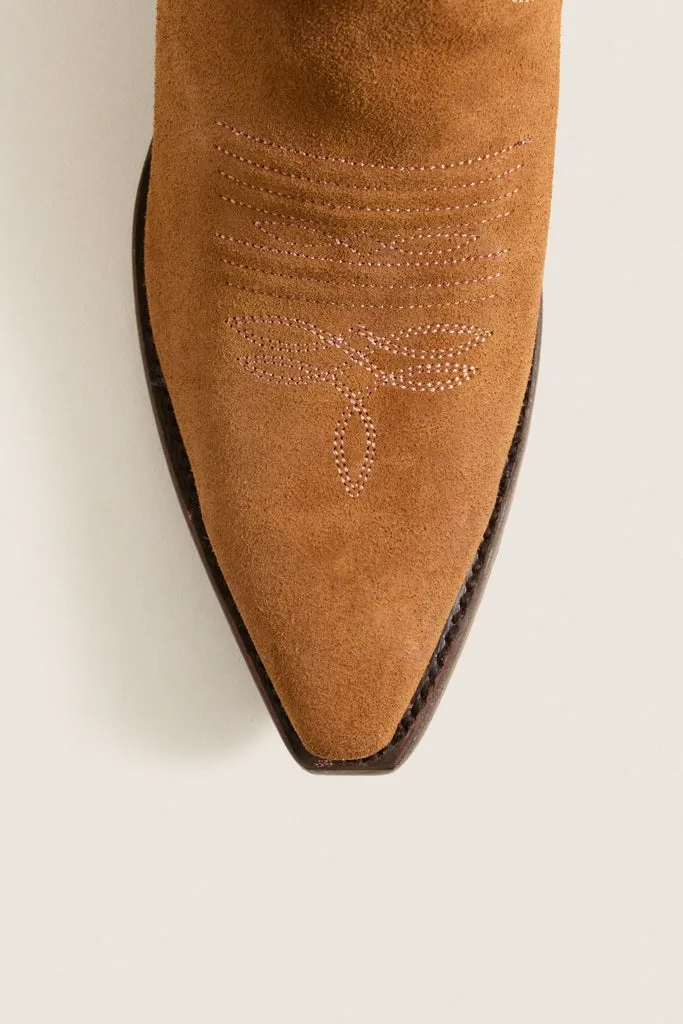THE GREAT. x Stetson Tan Floral Suede Cowboy Boot sold by Tuckernuck product image thumbnail 5