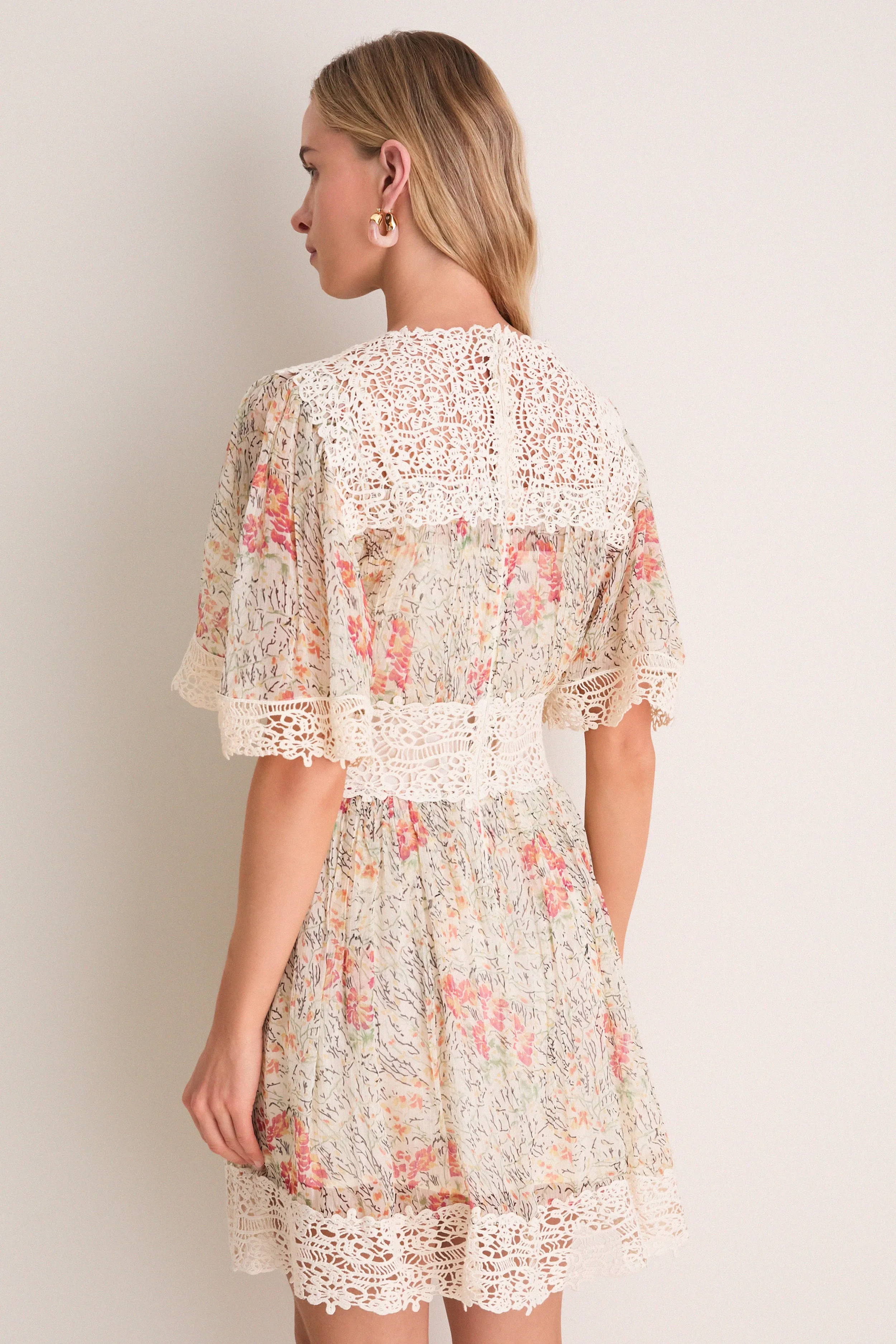 Cream Luisa Print Short Sleeve Mini Dress sold by Tuckernuck product image thumbnail 5