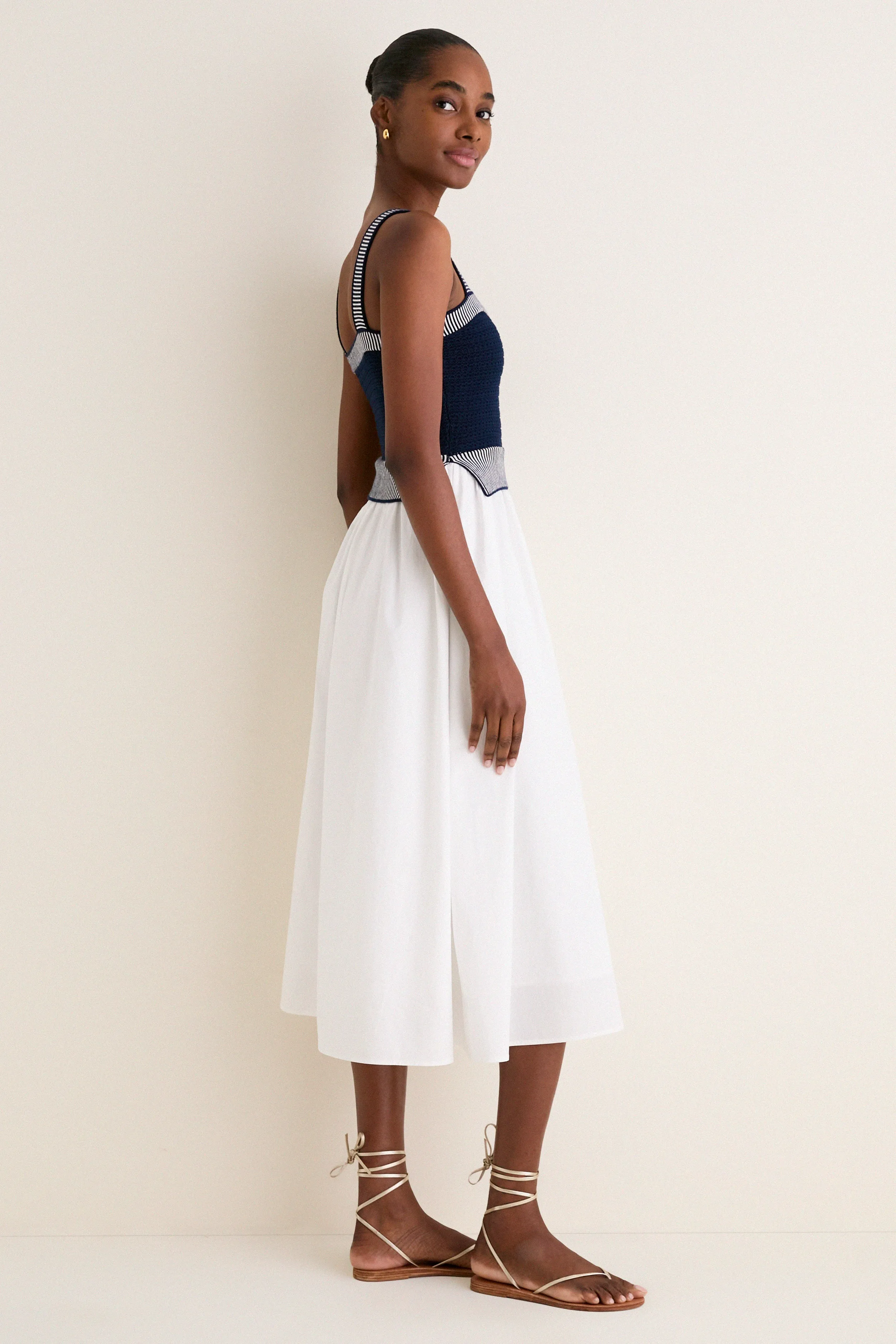 Navy and Off White Knit Top Midi Dress sold by Tuckernuck product image thumbnail 3