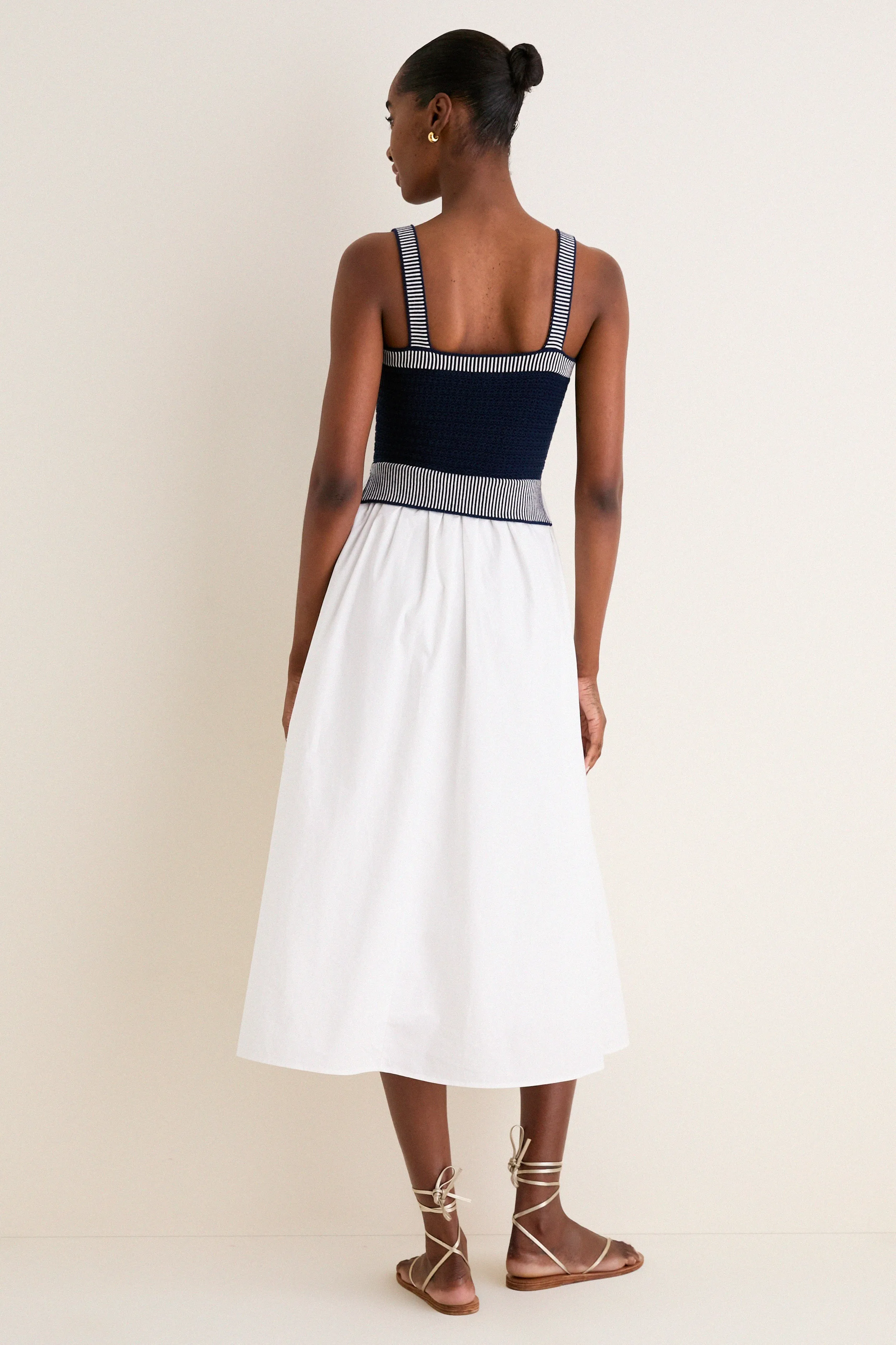 Navy and Off White Knit Top Midi Dress sold by Tuckernuck product image thumbnail 4
