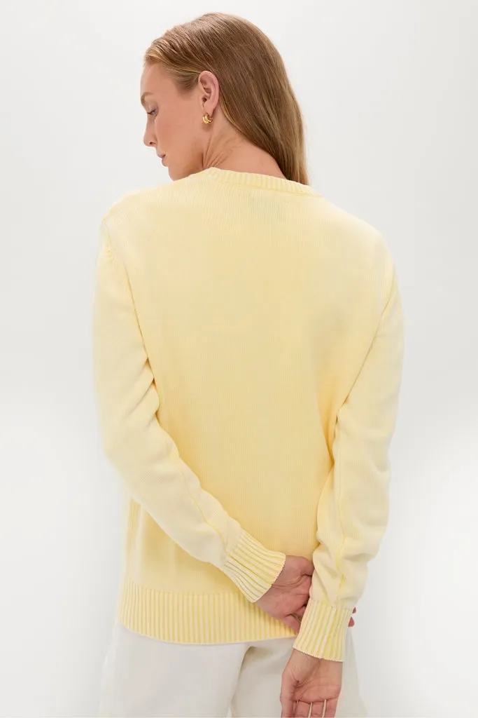 Pale Yellow Stone Washed Cotton Anne Crewneck sold by Tuckernuck product image thumbnail 4