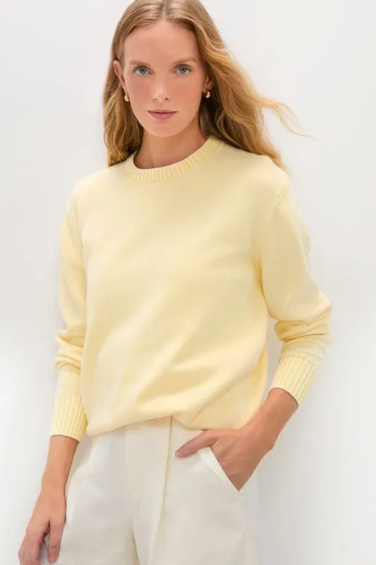 Pale Yellow Stone Washed Cotton Anne Crewneck made by Tuckernuck