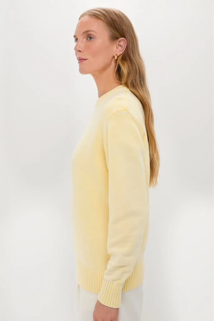Pale Yellow Stone Washed Cotton Anne Crewneck sold by Tuckernuck product image thumbnail 3
