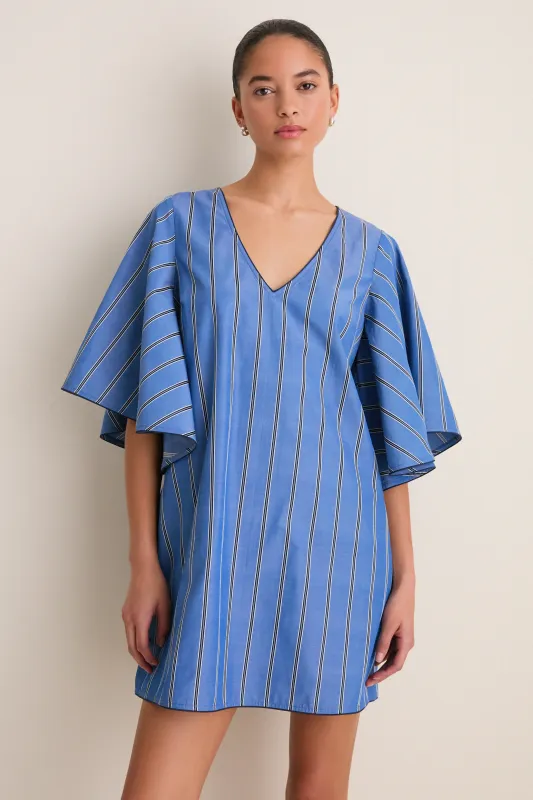 Blue Indigo Stripe Diane Dress made by Pomander Place