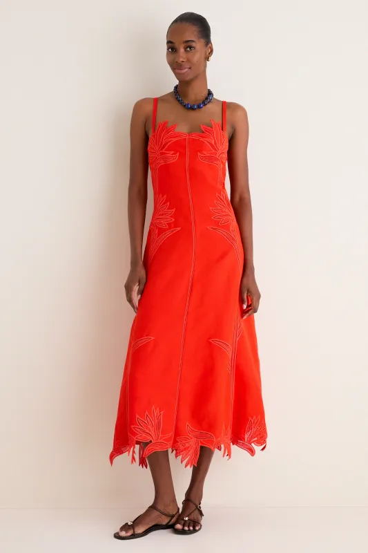 Lobster Ellery Embroidered Bustier Midi Dress made by Simkhai