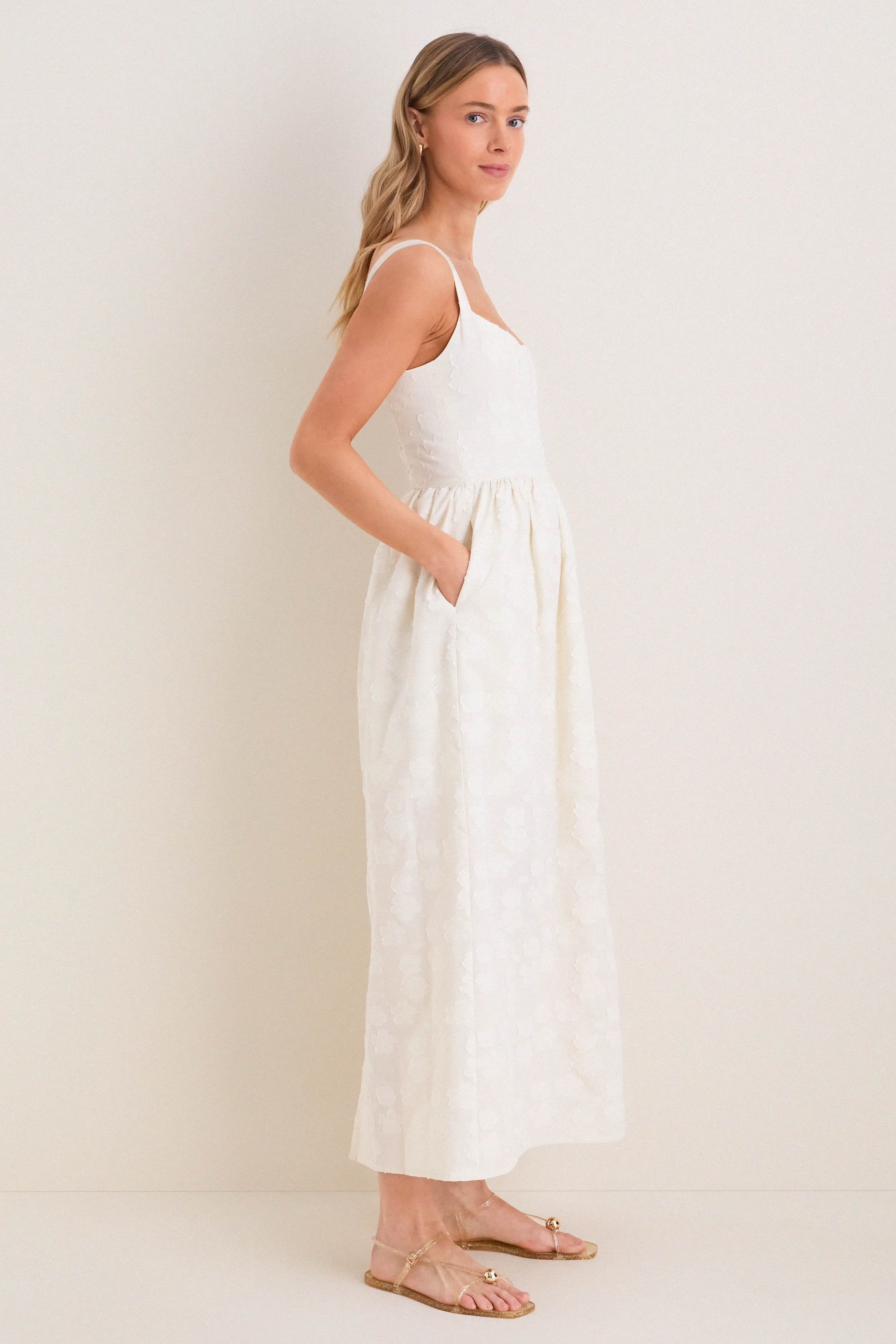 Ivory Jacquard Jour Maxi Dress sold by Tuckernuck product image thumbnail 3