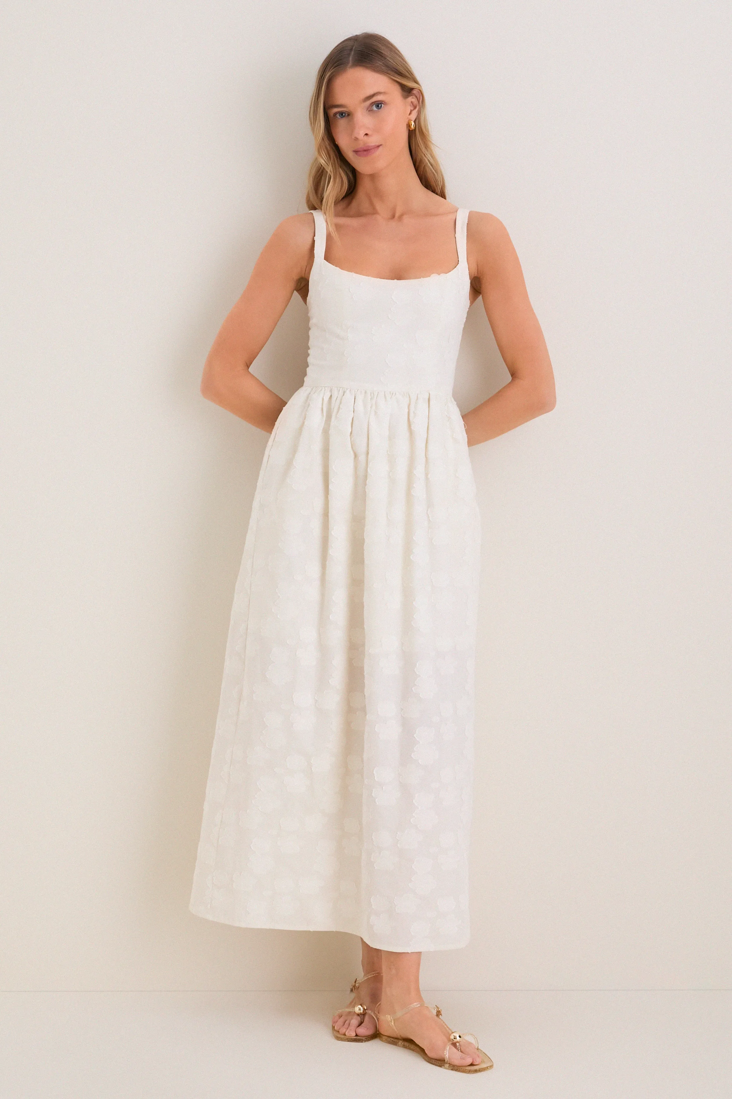 Ivory Jacquard Jour Maxi Dress sold by Tuckernuck