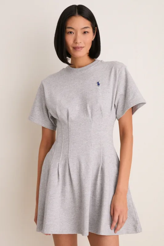 Cobblestone Heather Jersey Knit Crewneck Mini Dress made by Polo by Ralph Lauren